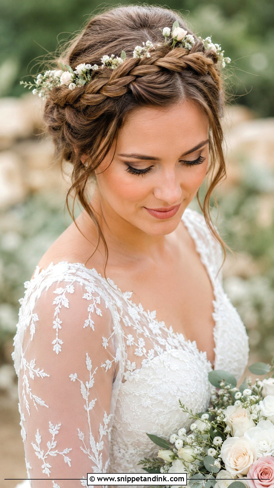 Crown Braid Wedding Hairstyle - Snippet and Ink - 30 Bride Wedding Hair Styles