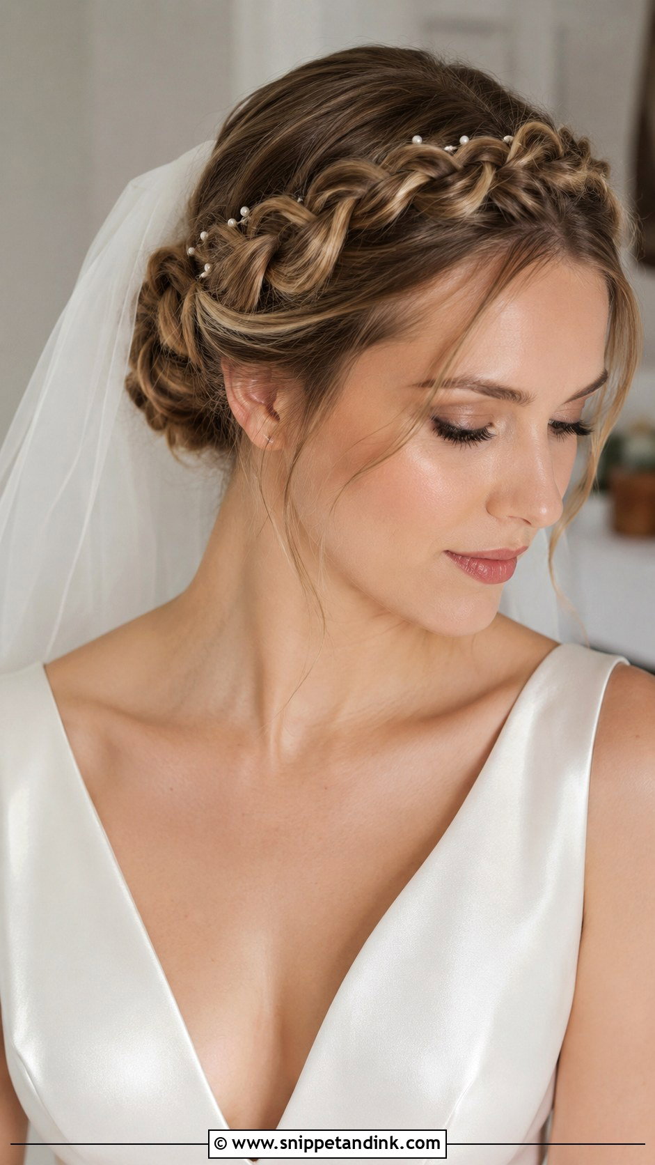 Crown Braid Wedding Hairstyle For Long Hair - Snippet and Ink - 20 Braid Wedding Hairstyles for Long Hair