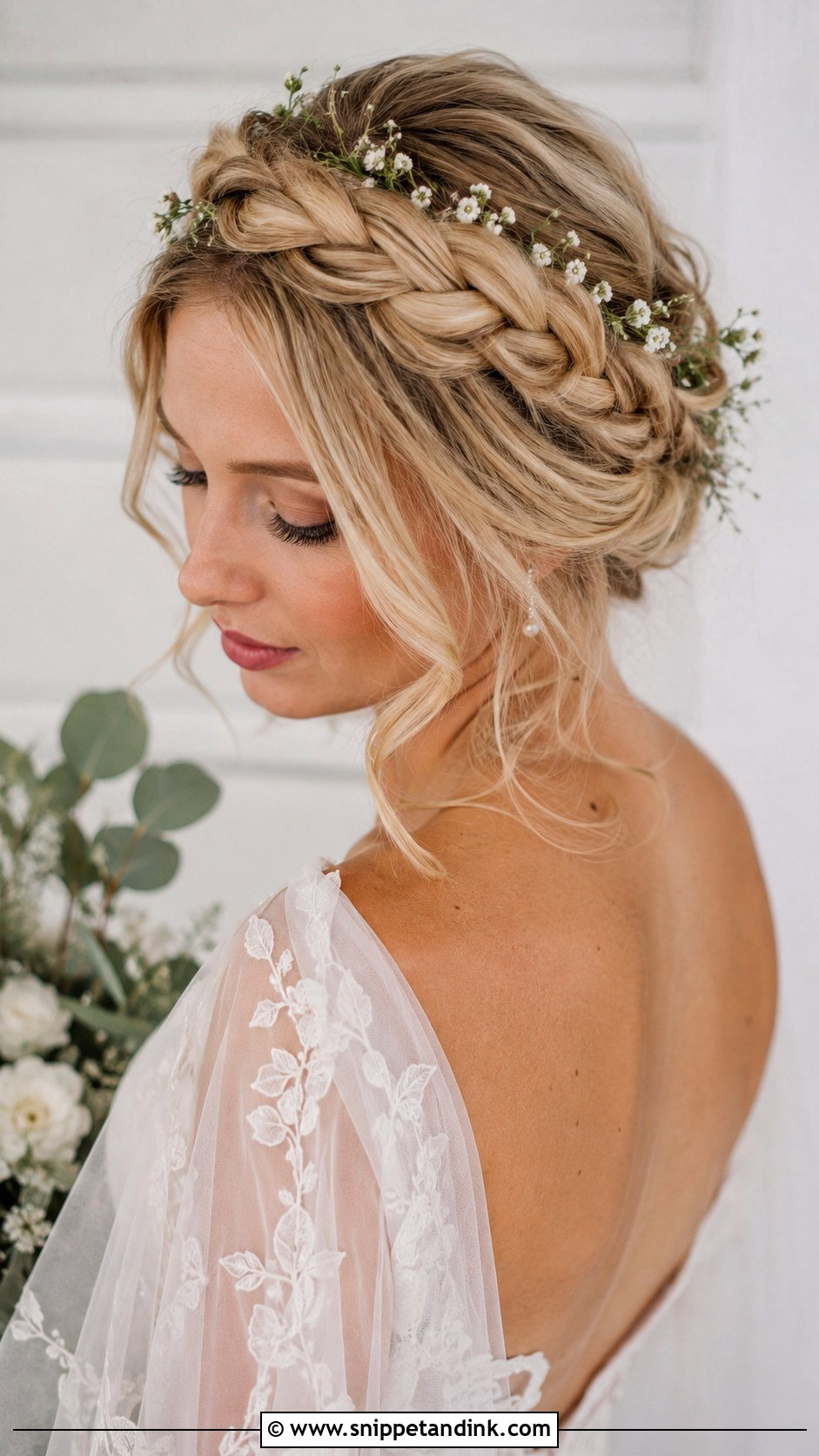 Crown Braid Wedding Updo - Snippet and Ink - 20 Romantic Wedding Updo Ideas