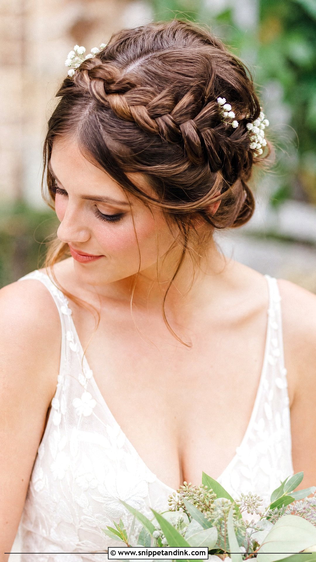 Crown Braid Wedding Updo - Snippet and Ink - 20 Simple Wedding Updos for Long Hair