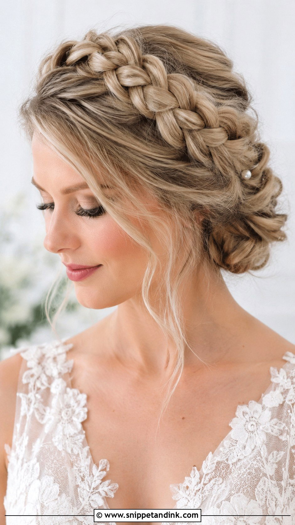 Crown Braid Wedding Updo For Long Hair - Snippet and Ink - 15 Upstyles for Long Hair Wedding