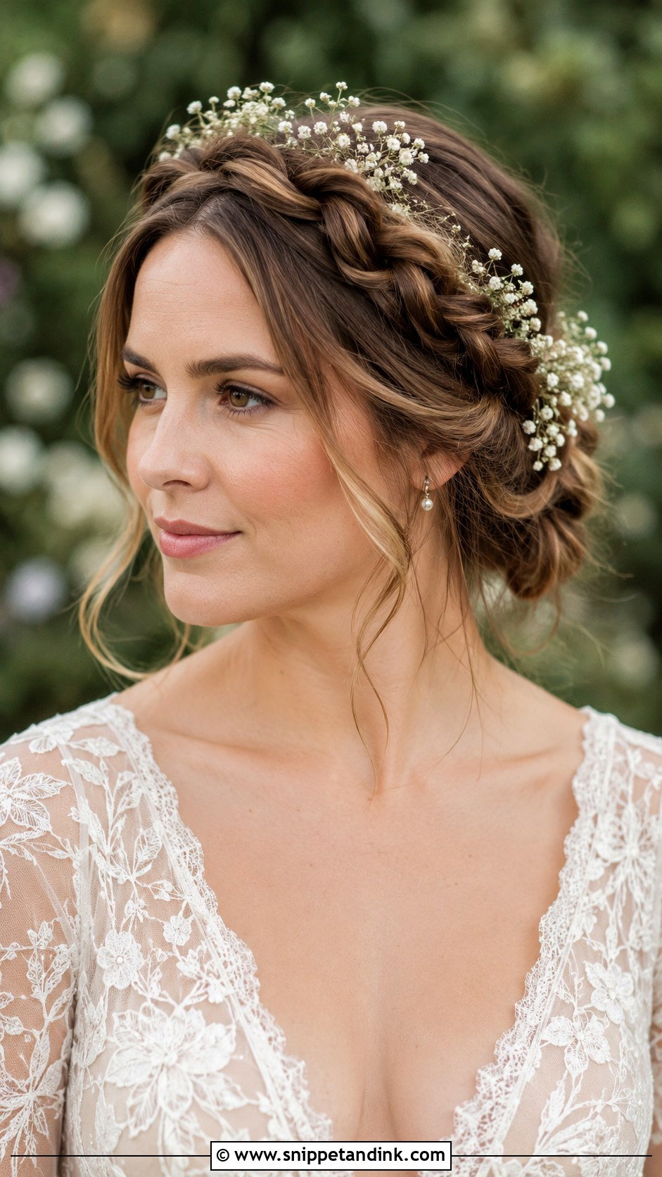 Crown Braid With Babys Breath - Snippet and Ink - 25 Bridal Hair with Flowers