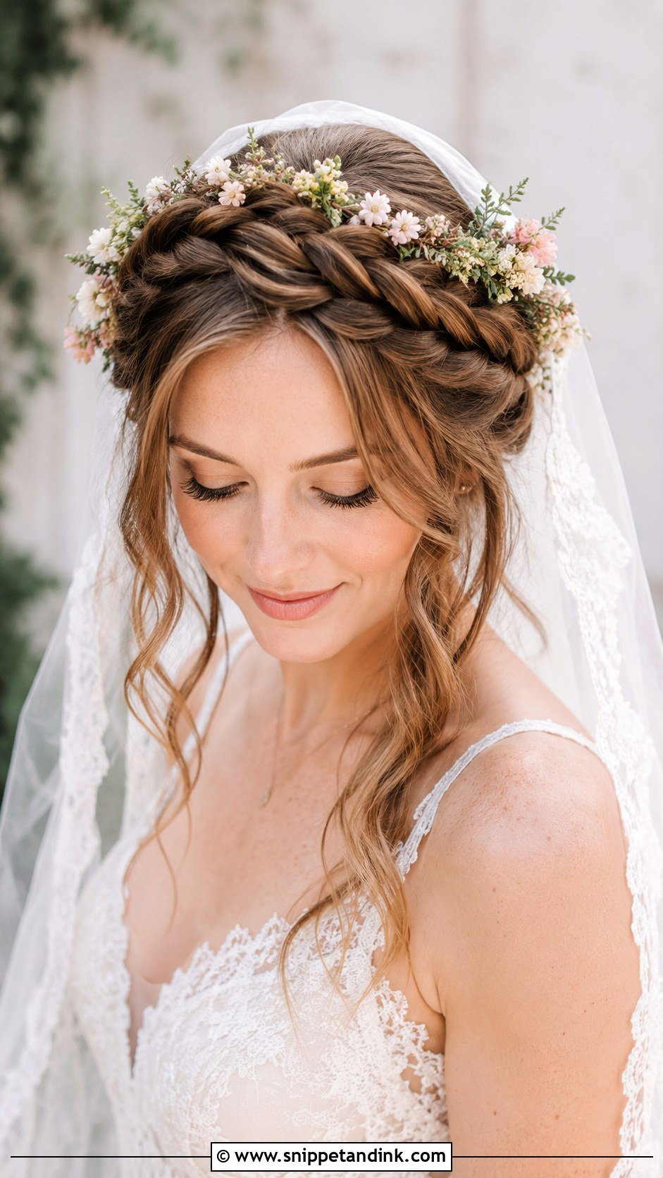 Crown Braid With Cathedral Veil - Snippet and Ink - 25 Cathedral Veil Hairstyle Ideas