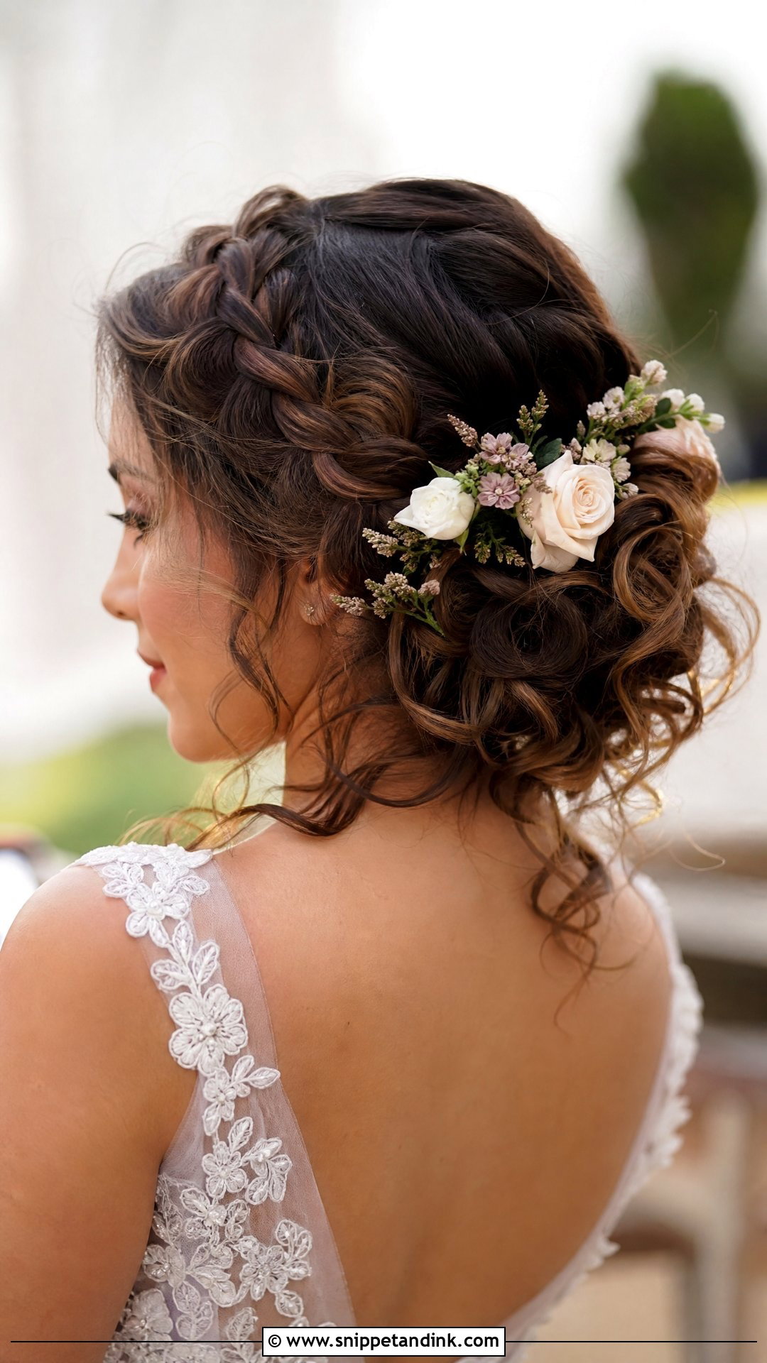 Crown Braid With Curls - Snippet and Ink - 20 Wedding Hair Inspiration Updo Hairstyle Ideas
