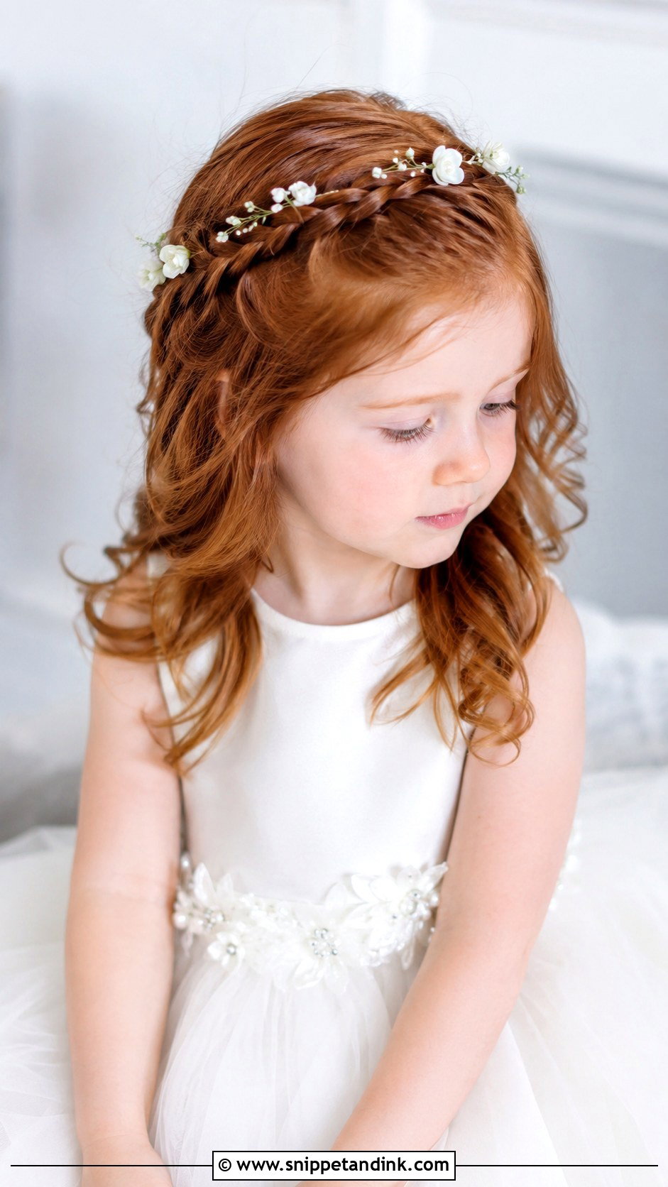 Crown Braid With Curls - Snippet and Ink - 25 Toddler Wedding Hairstyles