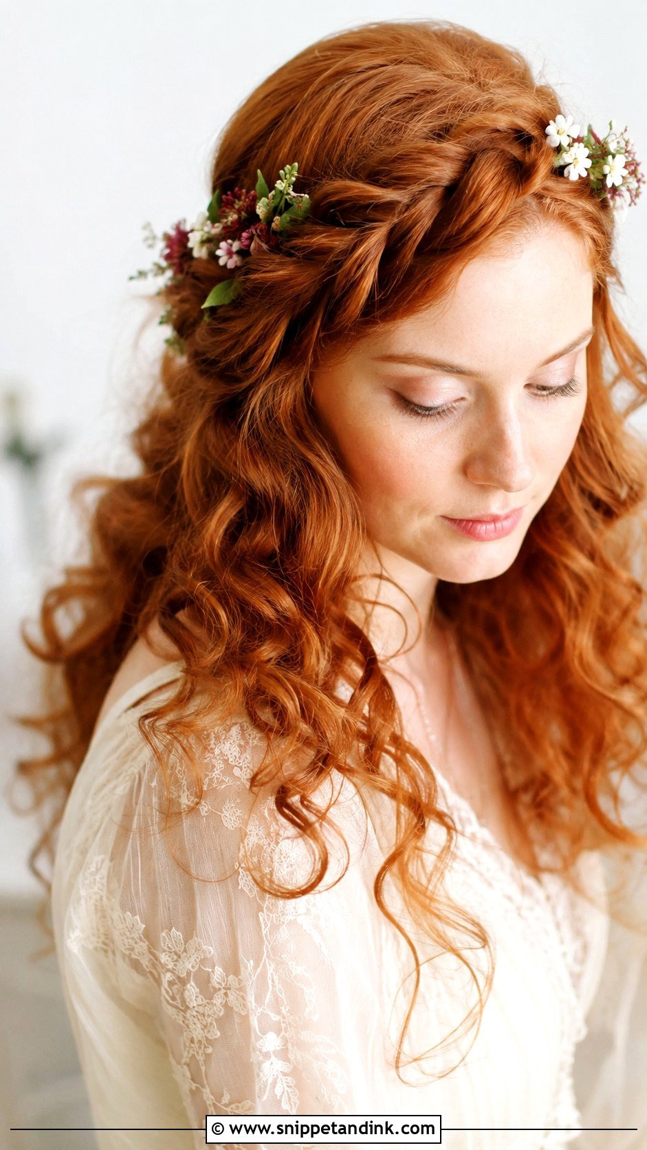 Crown Braid With Curls - Snippet and Ink - 20 Wedding Guest Braids Hairstyles