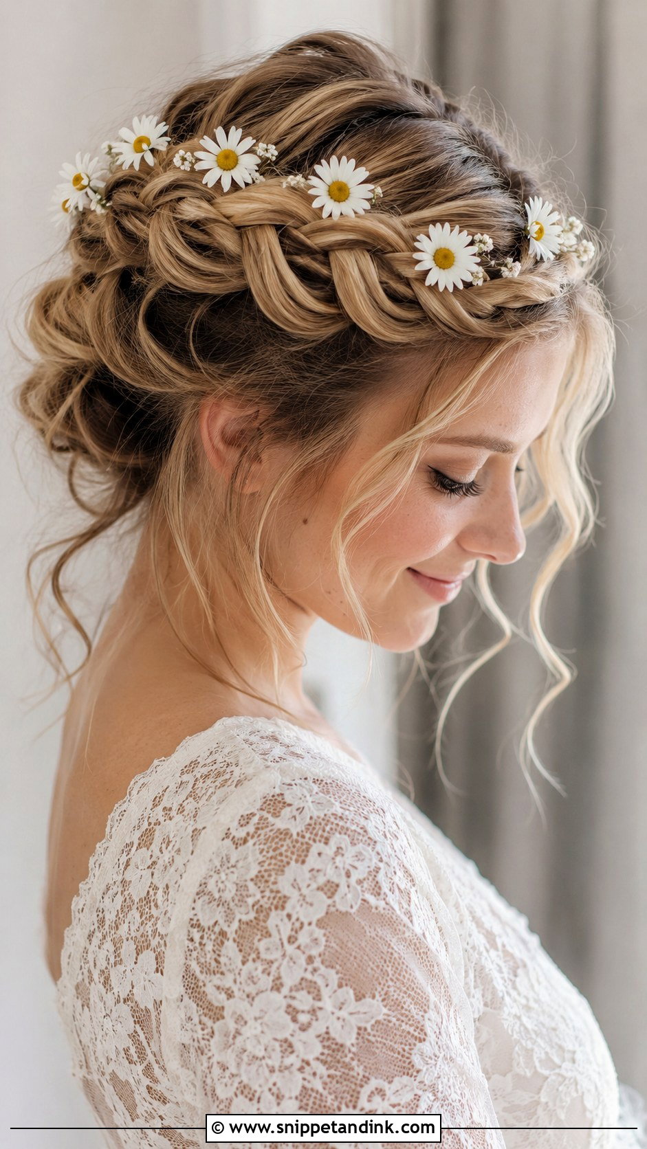 Crown Braid With Daisies - Snippet and Ink - 20 Wedding Hairstyles Flowers