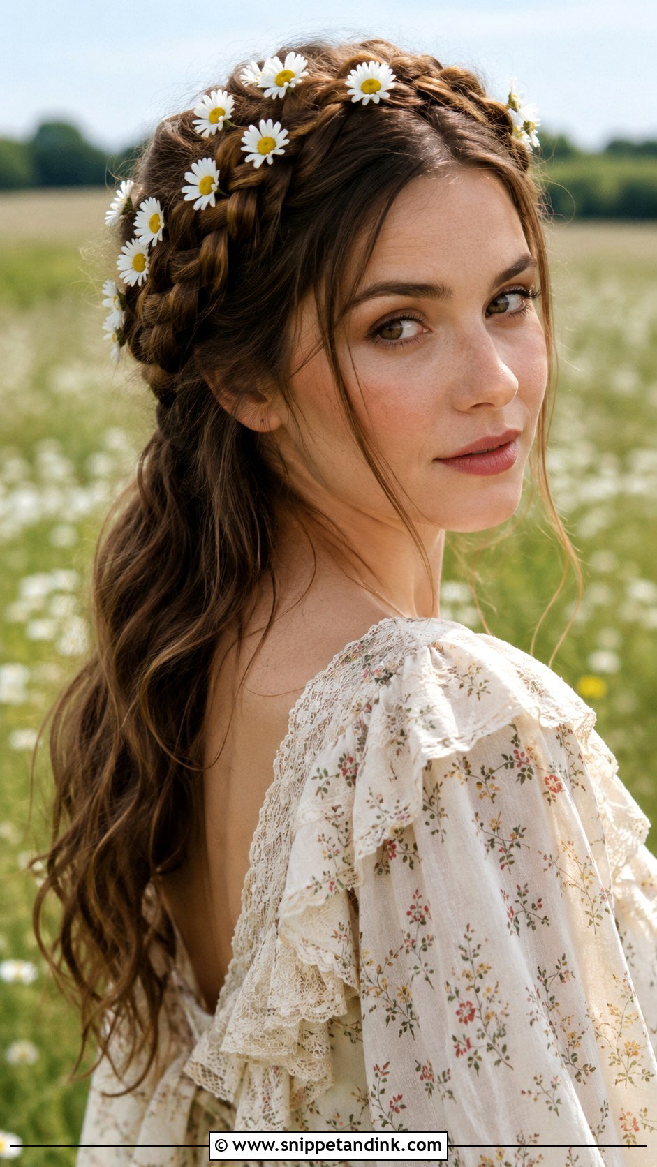Crown Braid With Daisies - Snippet and Ink - 25 Bridal Hair Flowers