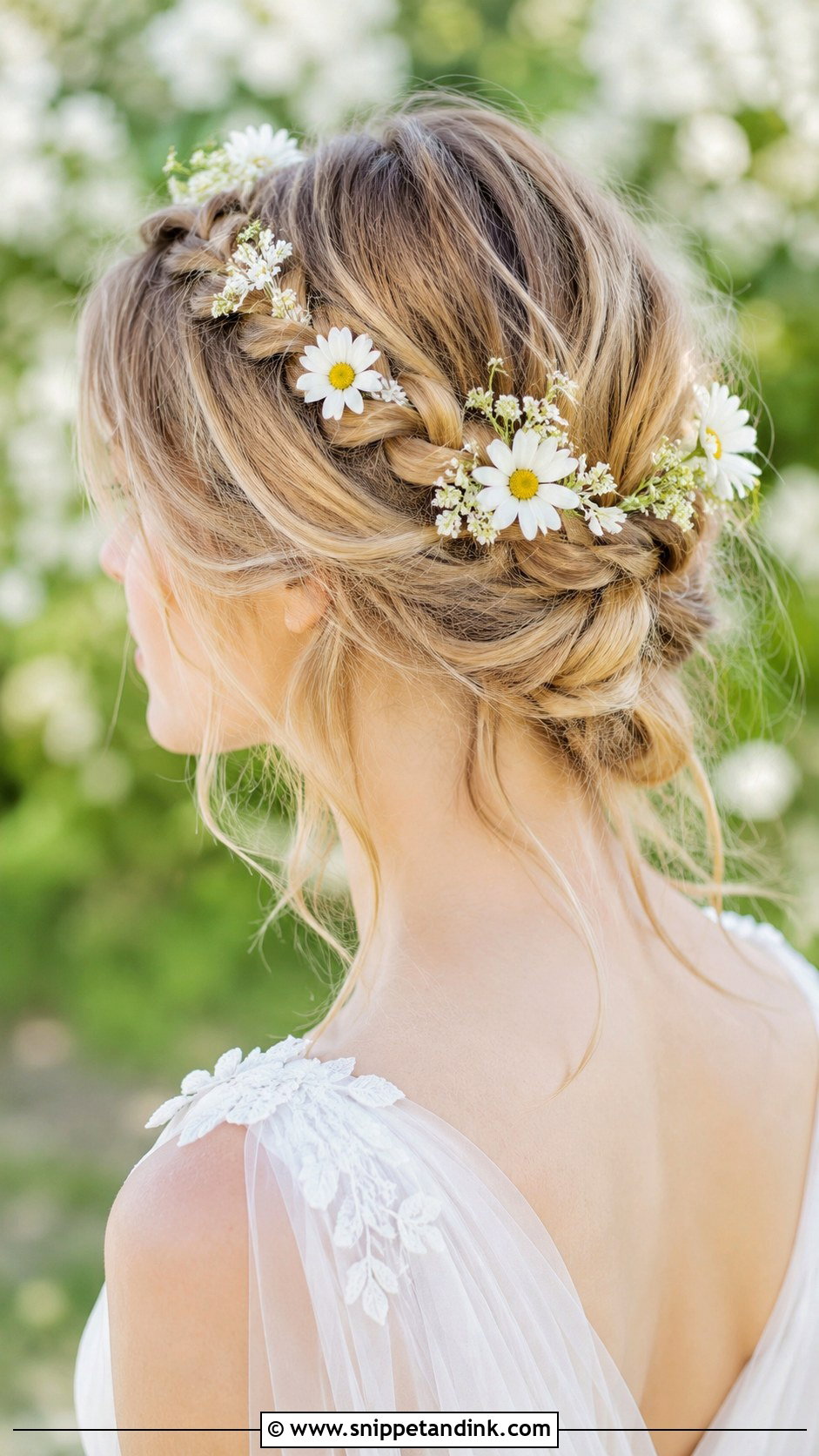Crown Braid With Daisies - Snippet and Ink - 25 Wedding Hair with Flowers