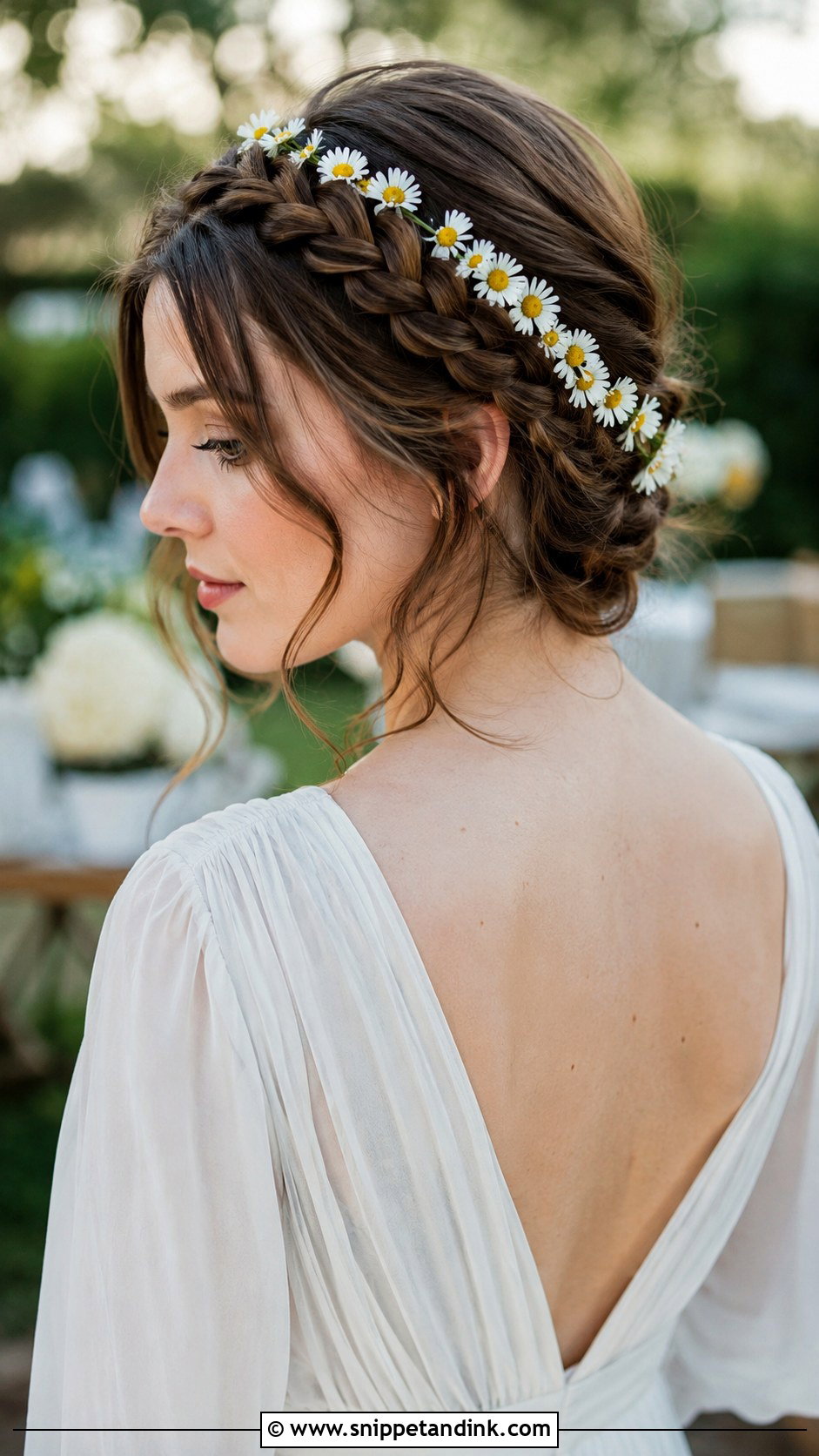 Crown Braid With Daisies - Snippet and Ink - 20 Bride Hair Flowers