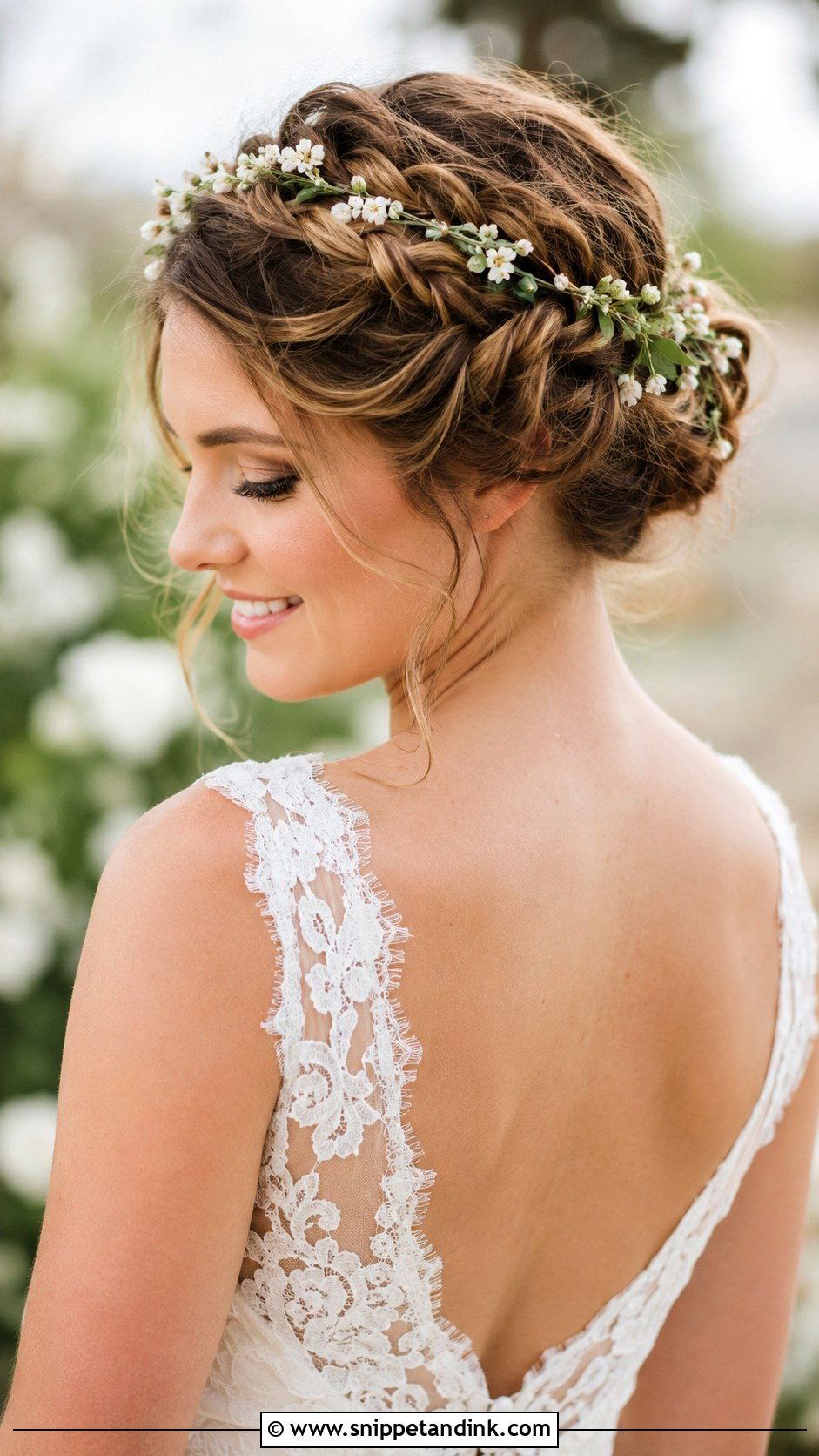 Crown Braid With Flower Crown - Snippet and Ink - 15 Wedding Flower Crown Hairstyles