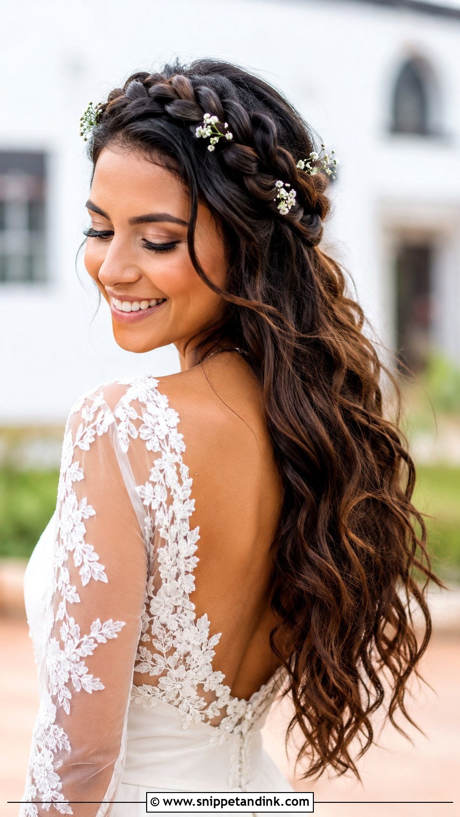 Crown Braid With Flowing Hair - Snippet and Ink - 30 Hair for Wedding Ideas