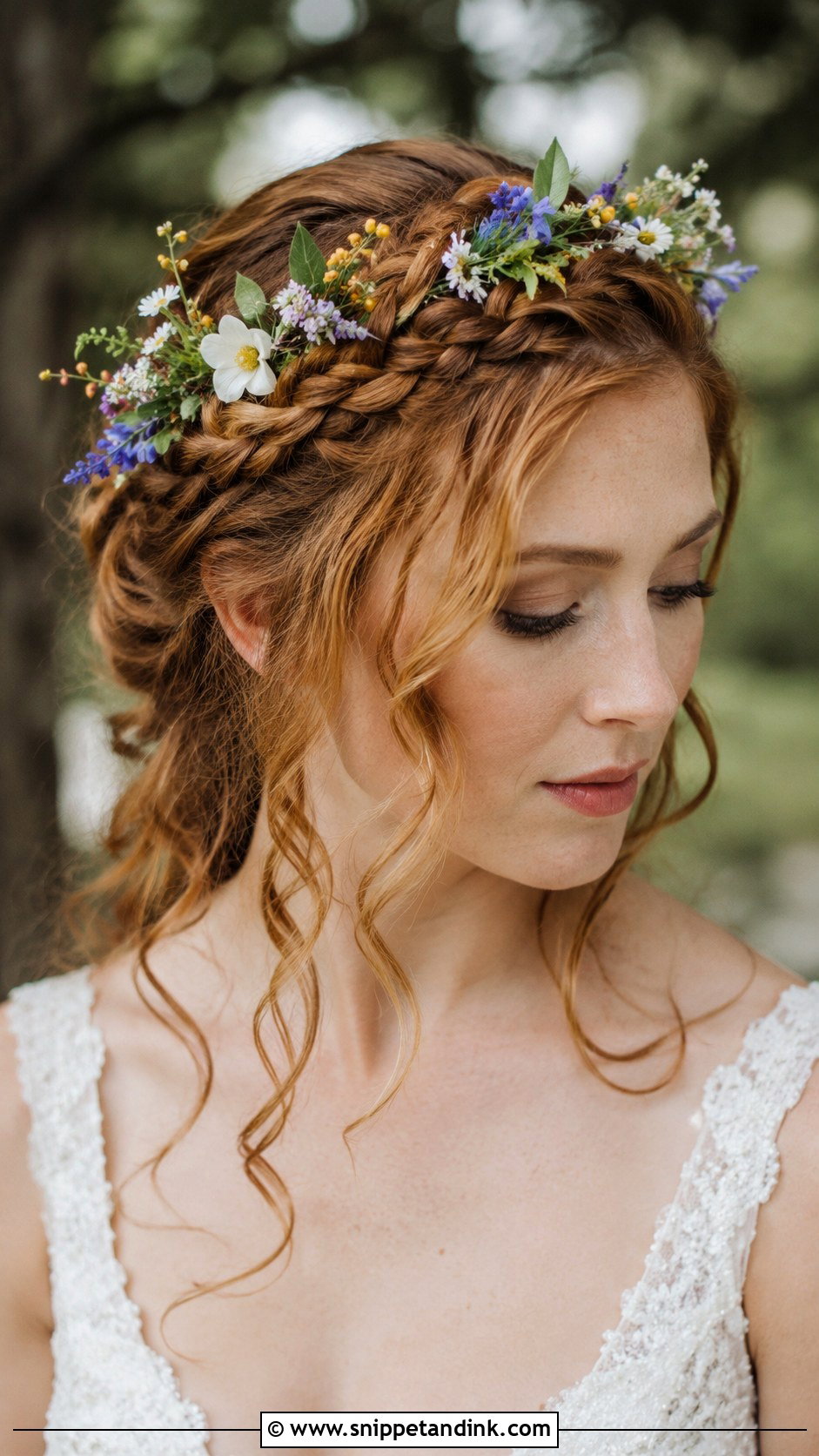 Crown Braid With Fresh Flowers - Snippet and Ink - 25 Fairytale Wedding Hair Ideas