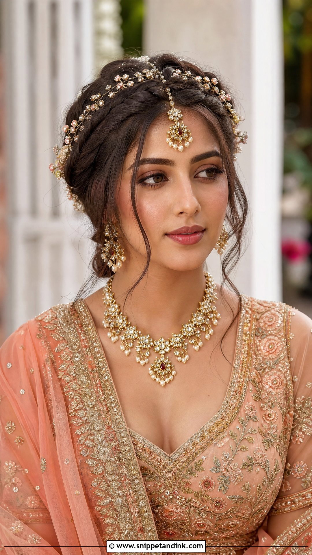 Crown Braid With Lehenga - Snippet and Ink - 20 Hairstyle with Lehnga on Wedding Ideas
