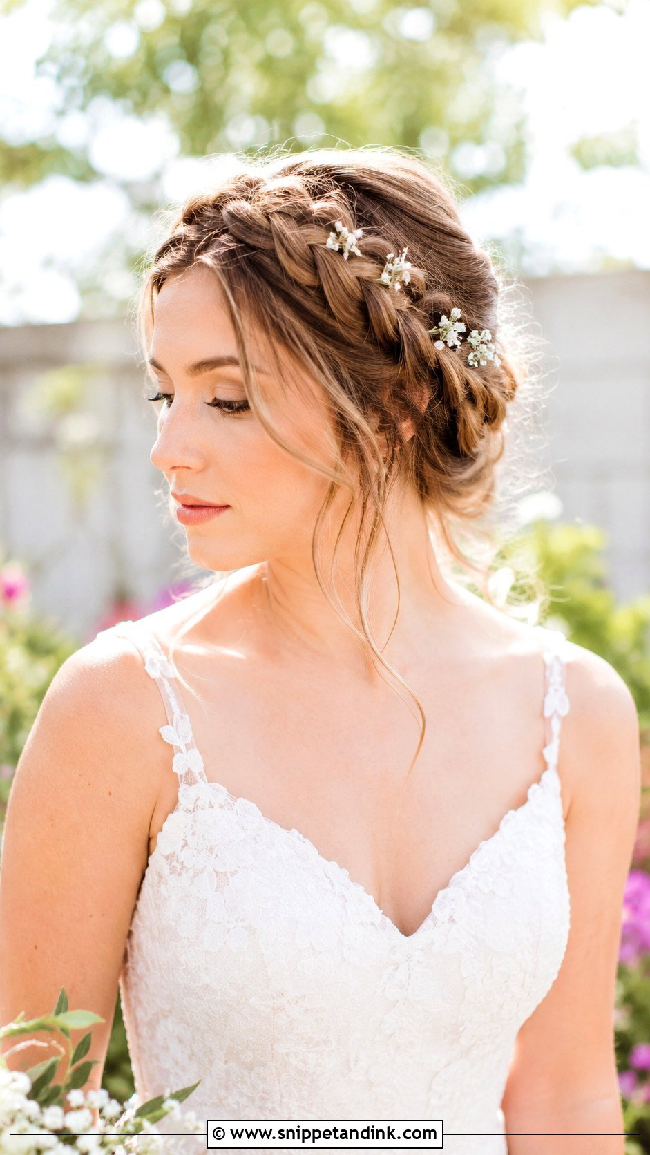 Crown Braid With Loose Tendrils - Snippet and Ink - 20 Crown Wedding Hair Ideas