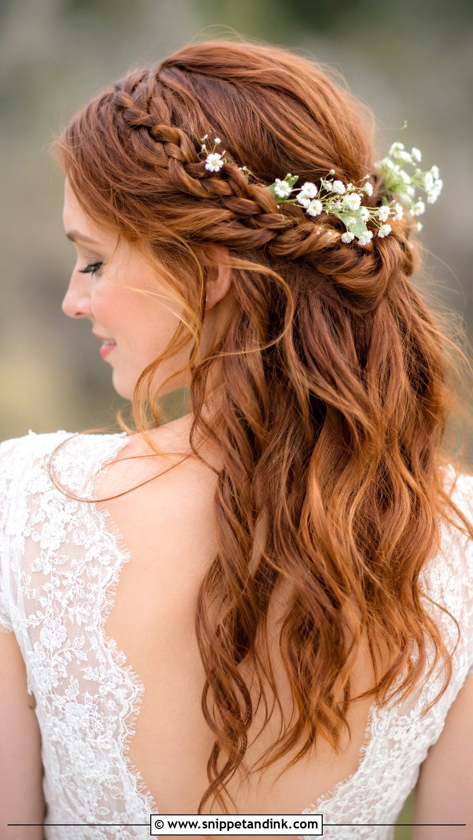 Crown Braid With Loose Waves - Snippet and Ink - 30 Hairstyles for Long Hair Wedding