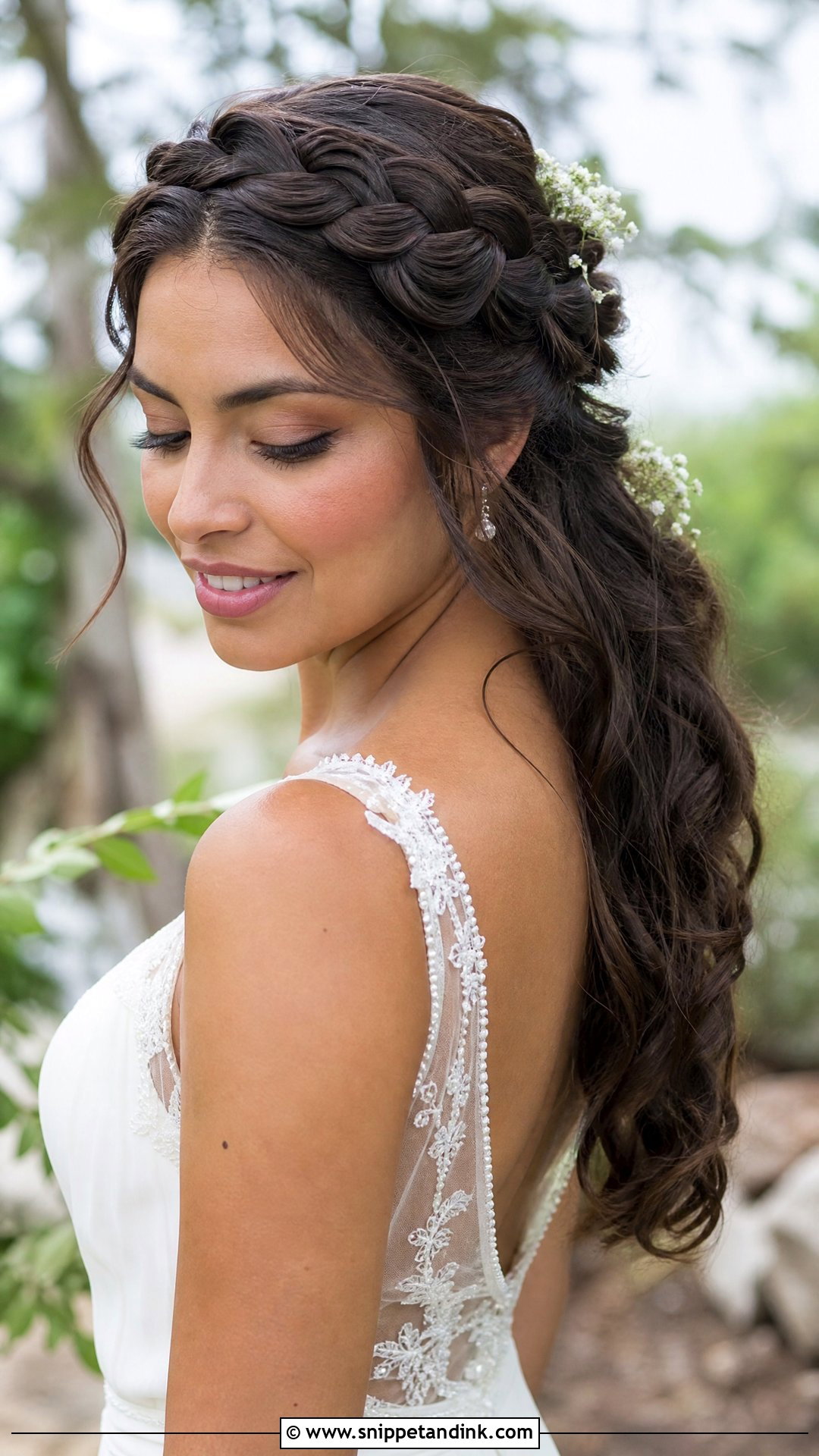 Crown Braid With Loose Waves - Snippet and Ink - 20 Bridal Hair Design Ideas