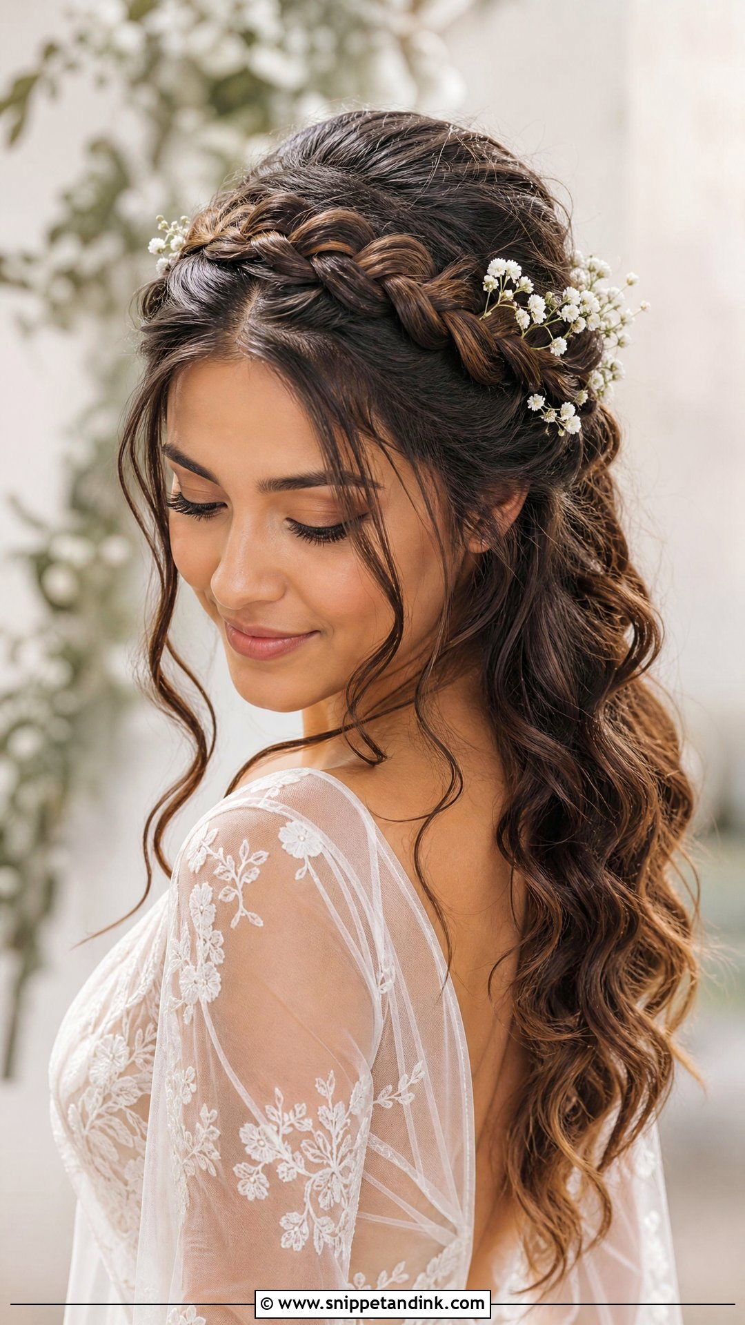 Crown Braid With Loose Waves - Snippet and Ink - 20 Bridal Hair Style Ideas