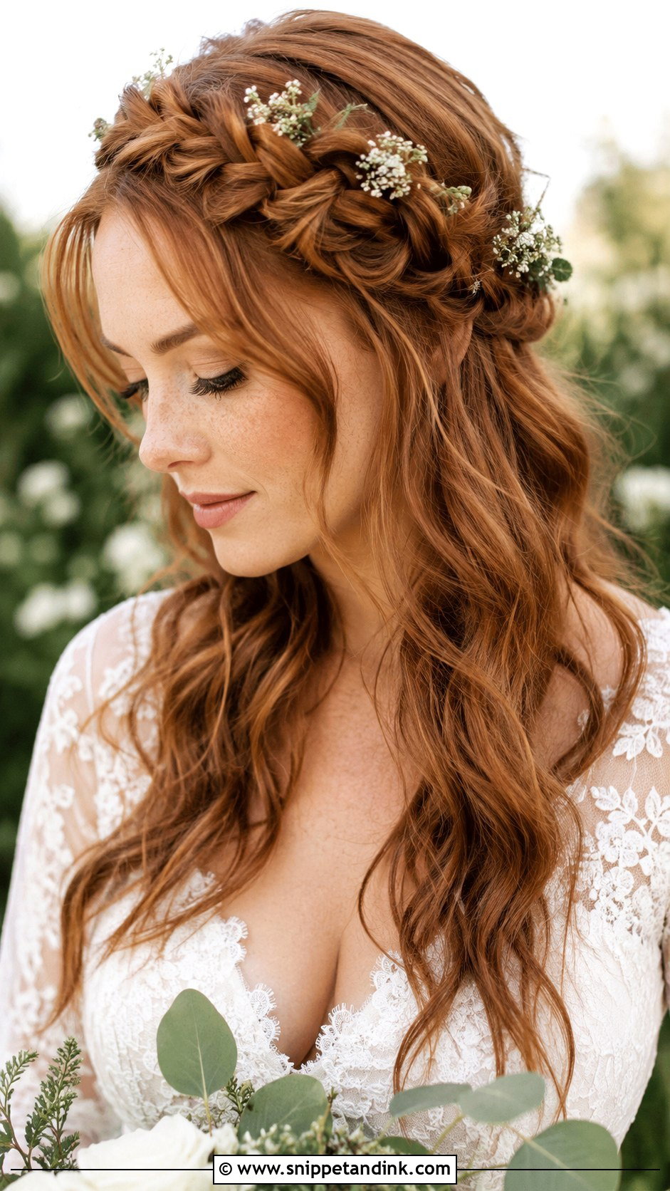 Crown Braid With Loose Waves - Snippet and Ink - 20 Latest Bridal Hairstyles