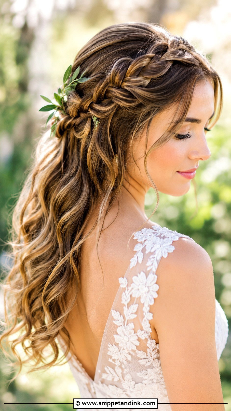 Crown Braid With Loose Wedding Hair - Snippet and Ink - 20 Wedding Hair Long Down Ideas