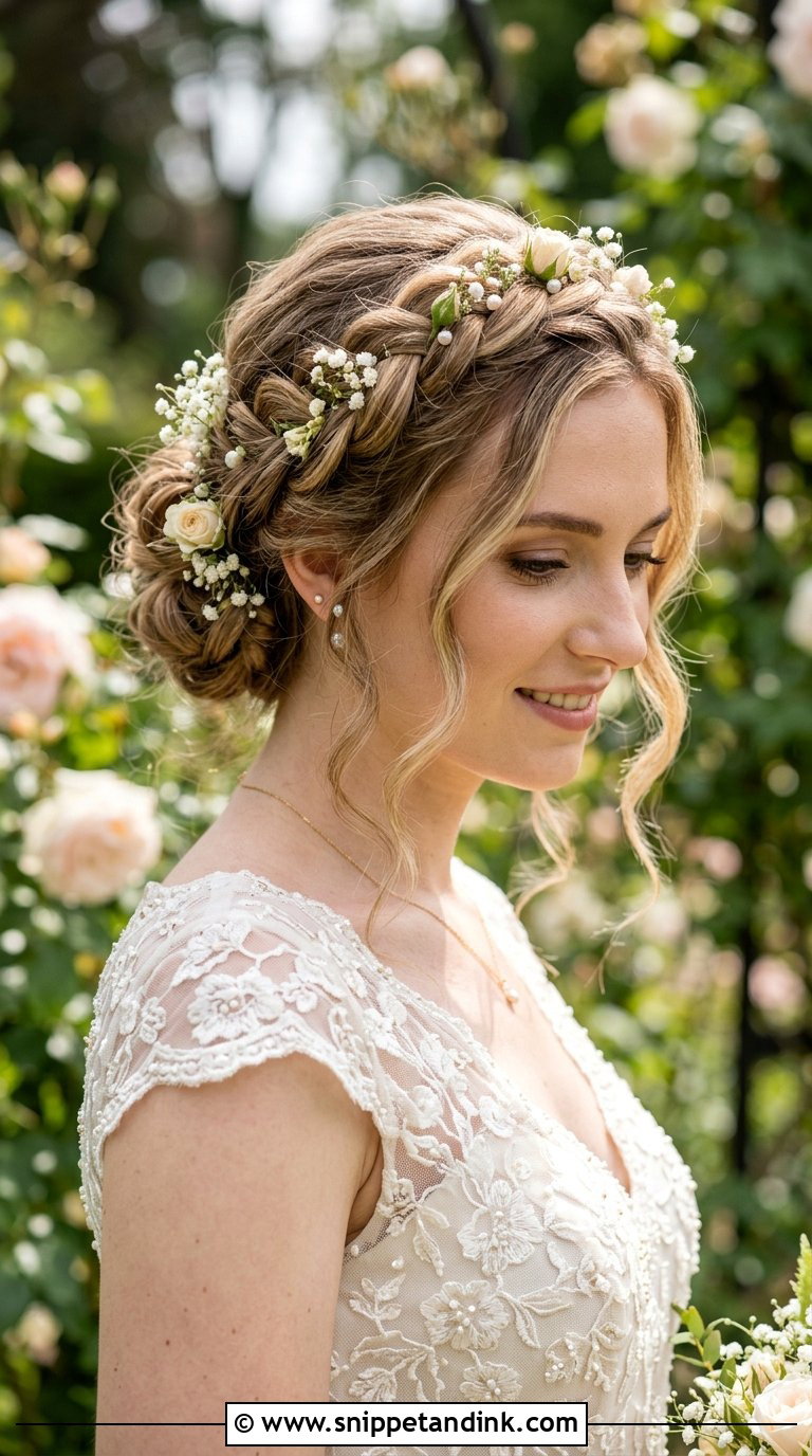 Crown Braid With Low Bun - Snippet and Ink - 20 Bridal Hair Do Ideas