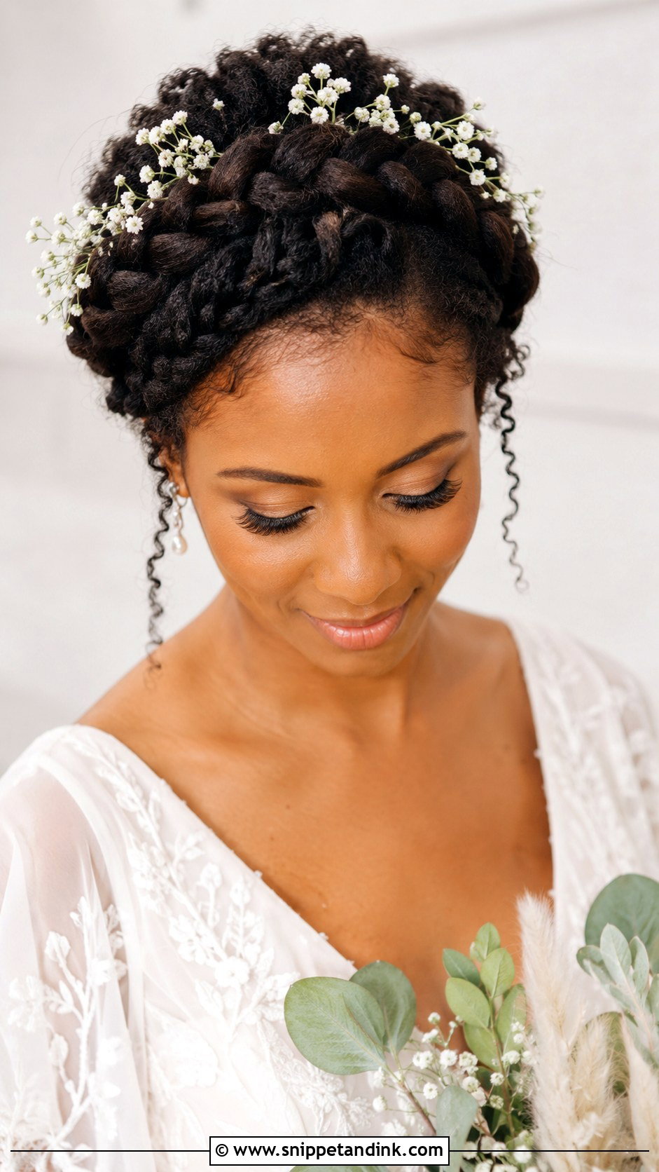 Crown Braid With Natural Hair - Snippet and Ink - 20 Natural Hair Styles for Wedding