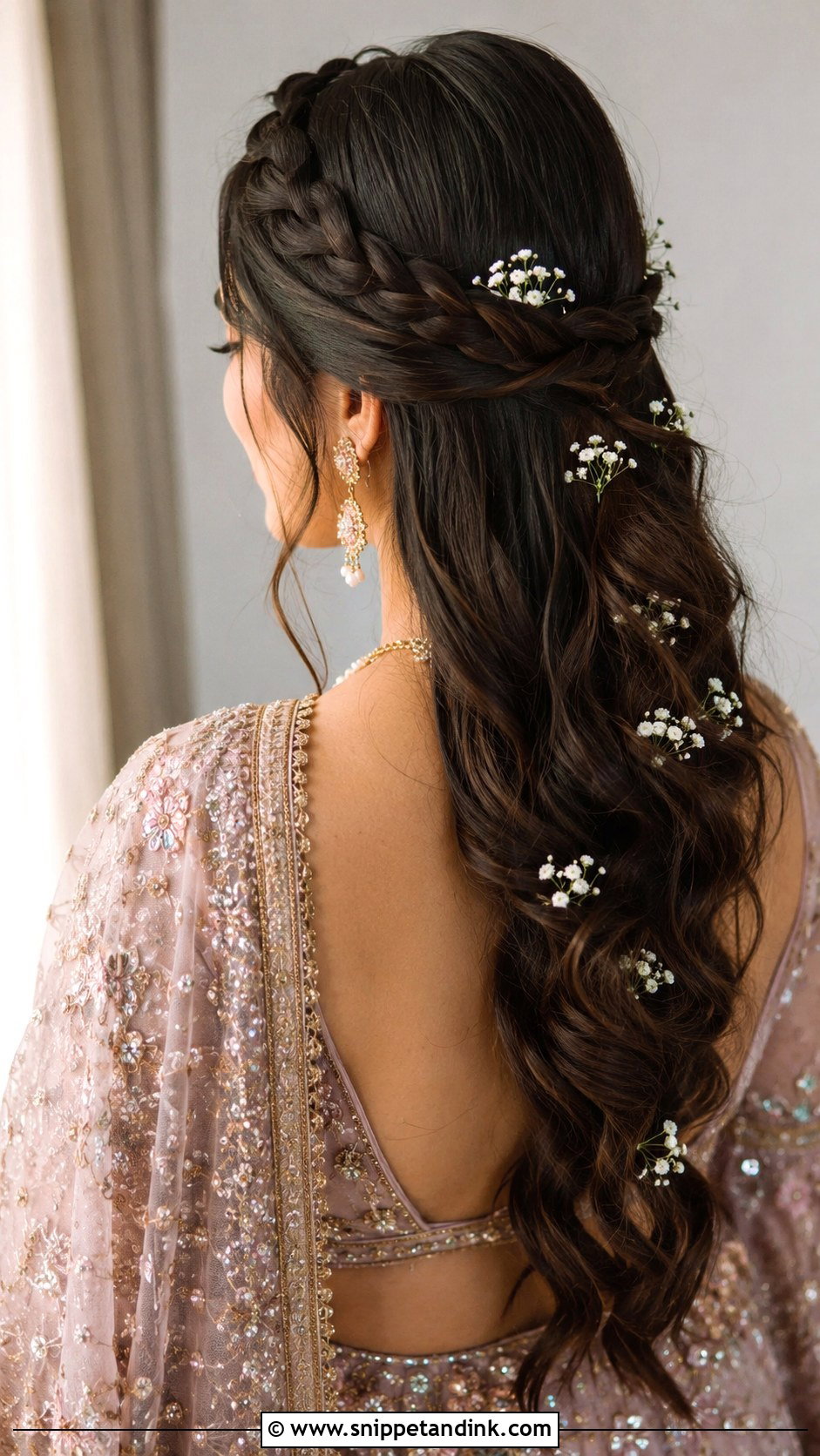 Crown Braid With Open Back - Snippet and Ink - 25 Mehndi Hairstyles for Bride Sister