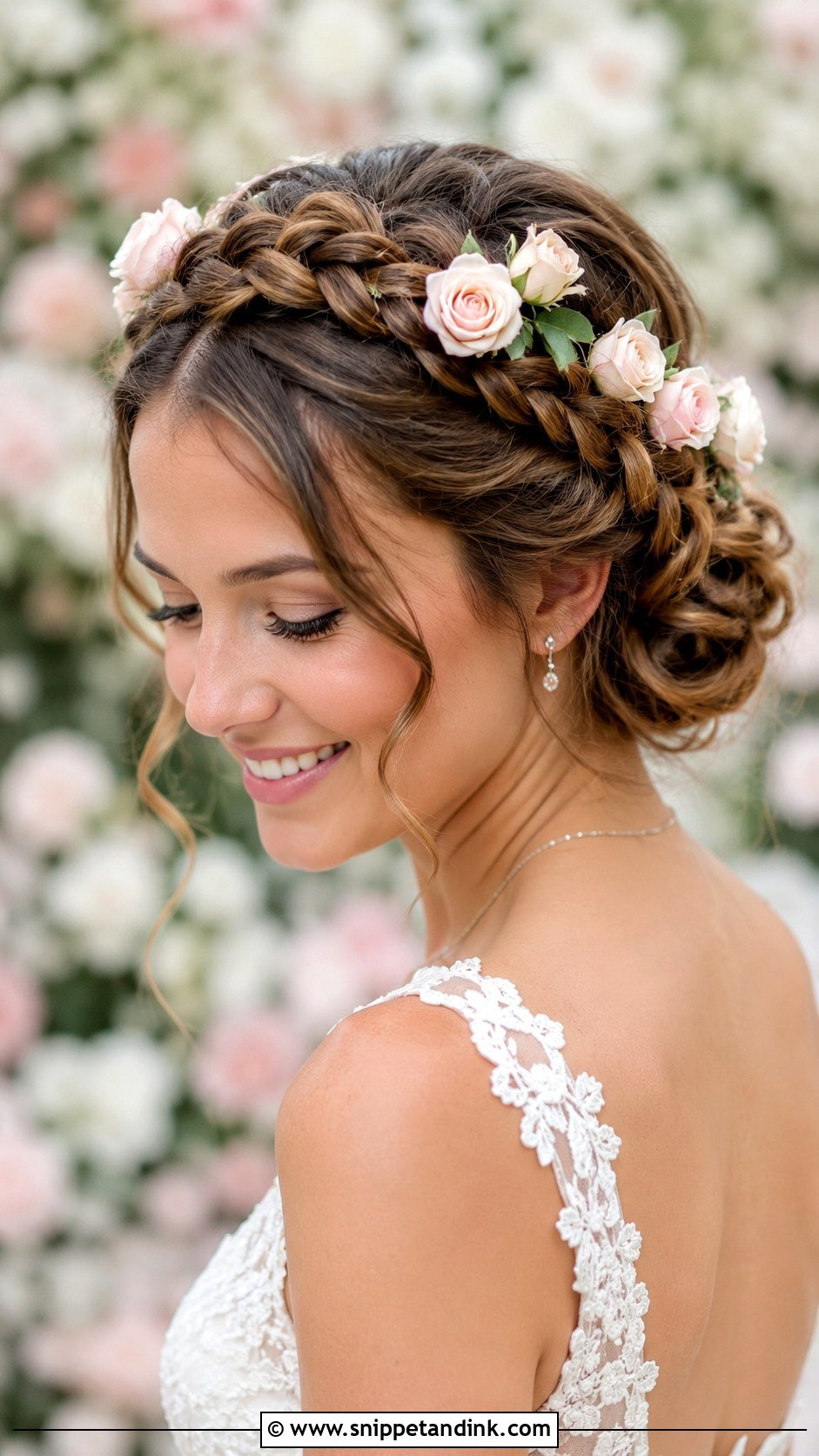 Crown Braid With Roses - Snippet and Ink - 25 Wedding Hair Flowers
