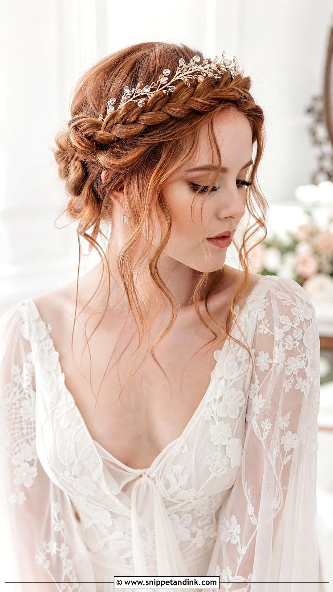 Crown Braid With Tiara - Snippet and Ink - 20 Wedding Hairstyles with Tiara