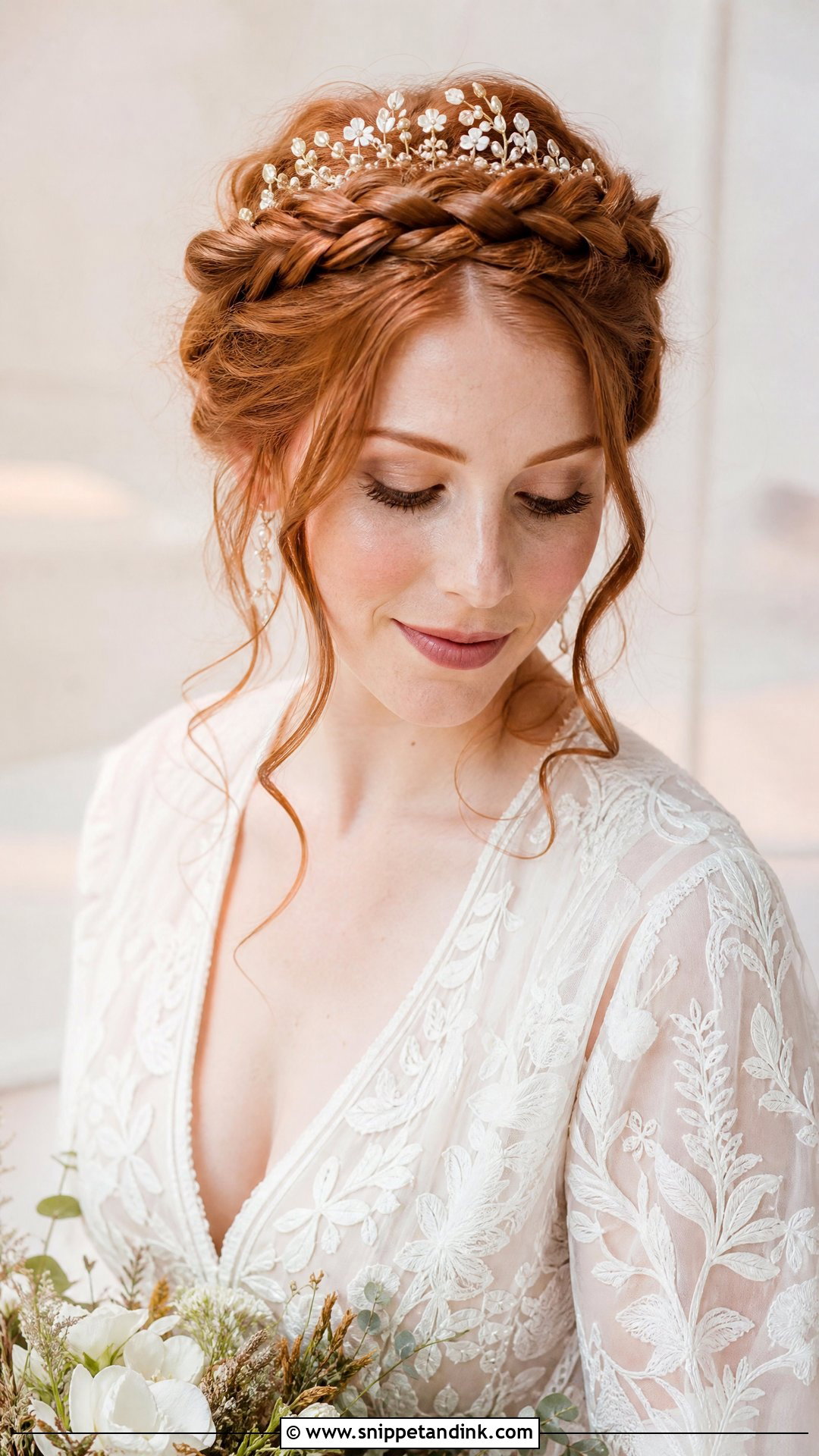 Crown Braid With Tiara - Snippet and Ink - 25 Bridal Hairstyles with Crown