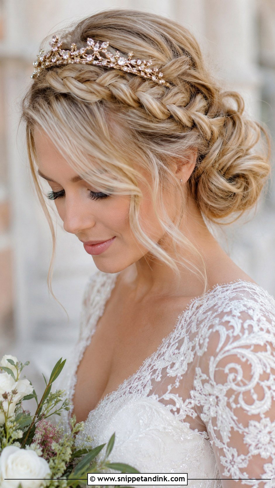 Crown Braid With Tiara - Snippet and Ink - 25 Bridal Tiara Hairstyles