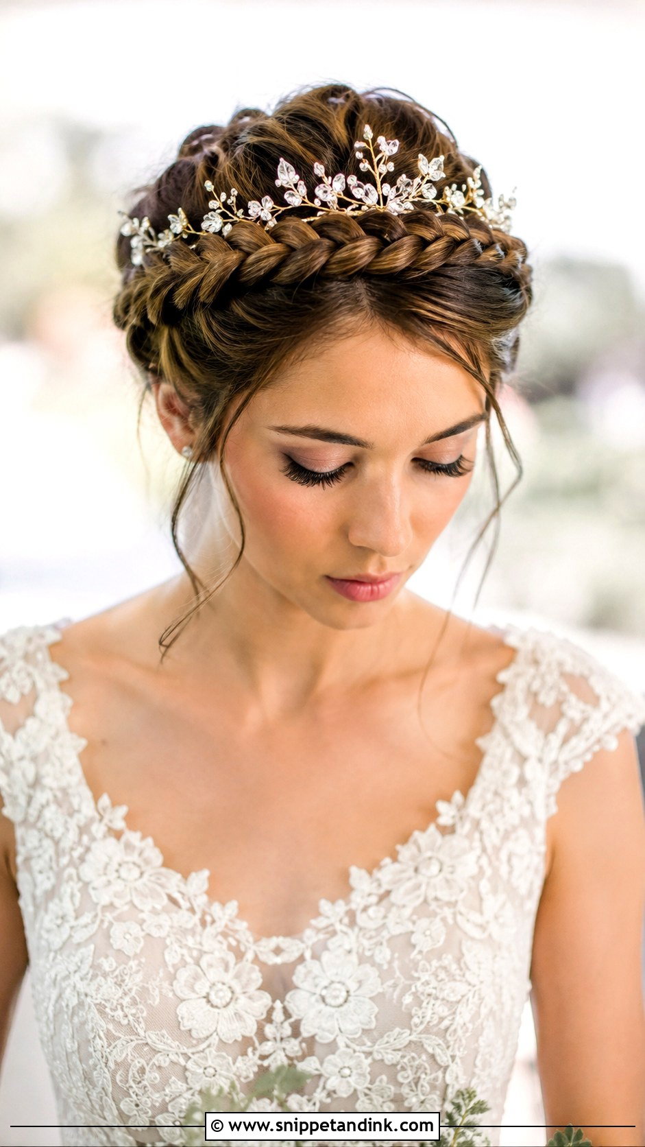 Crown Braid With Tiara - Snippet and Ink - 25 Wedding Tiara Hairstyles