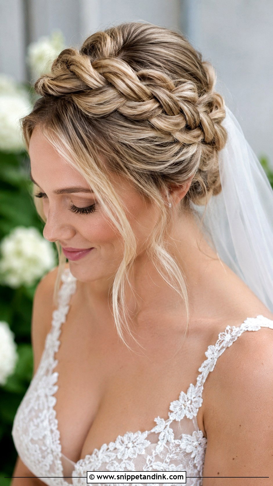 Crown Braid With Veil - Snippet and Ink - 20 Hairstyles with Veil