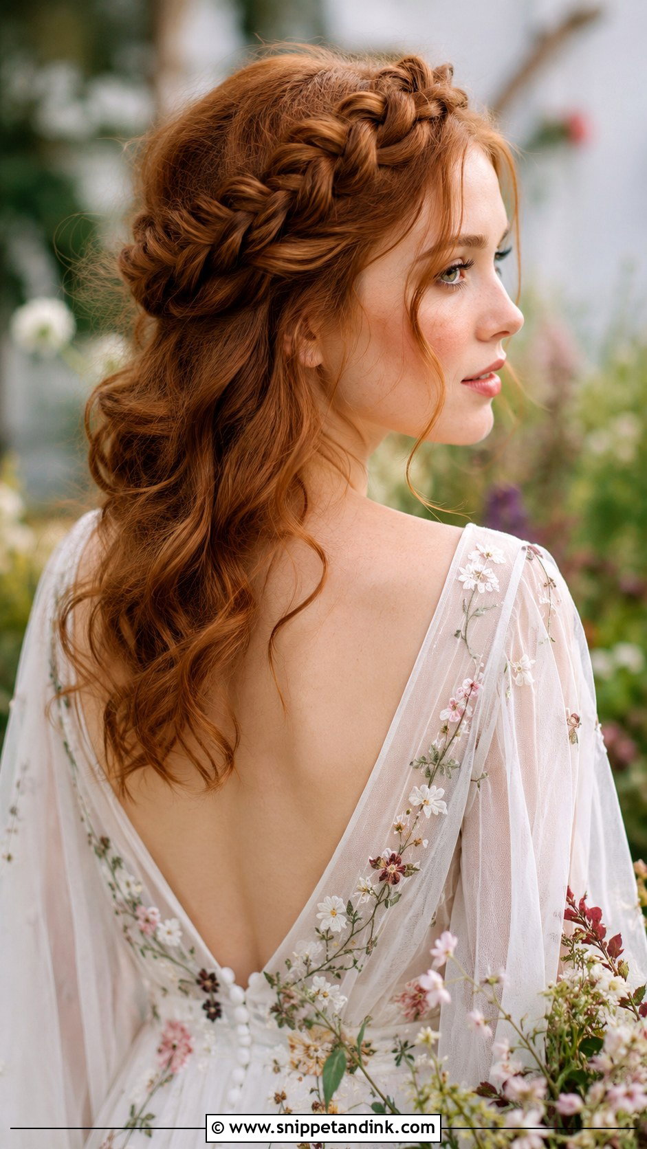 Crown Braid With Wavy Hair - Snippet and Ink - 20 Long Wavy Hairstyles for Wedding