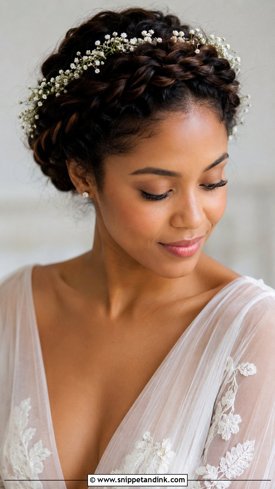 Crown Braid for Black Brides - Snippet and Ink - 20 Braids Wedding Hairstyles Black Women