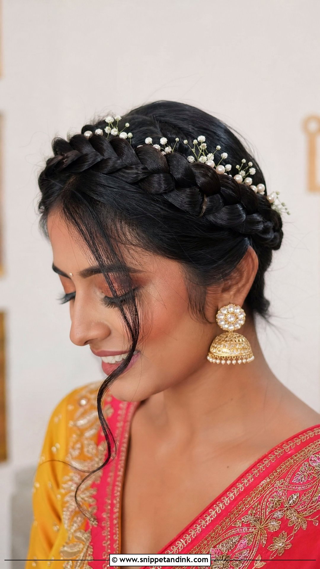 Crown Braid for Bride - Snippet and Ink - 20 Indian Wedding Braids Bridal Hairstyle