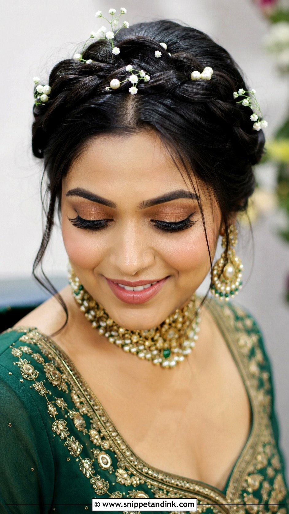 Crown Braid for Bride - Snippet and Ink - 25 Mehandi Hairstyles for Bride
