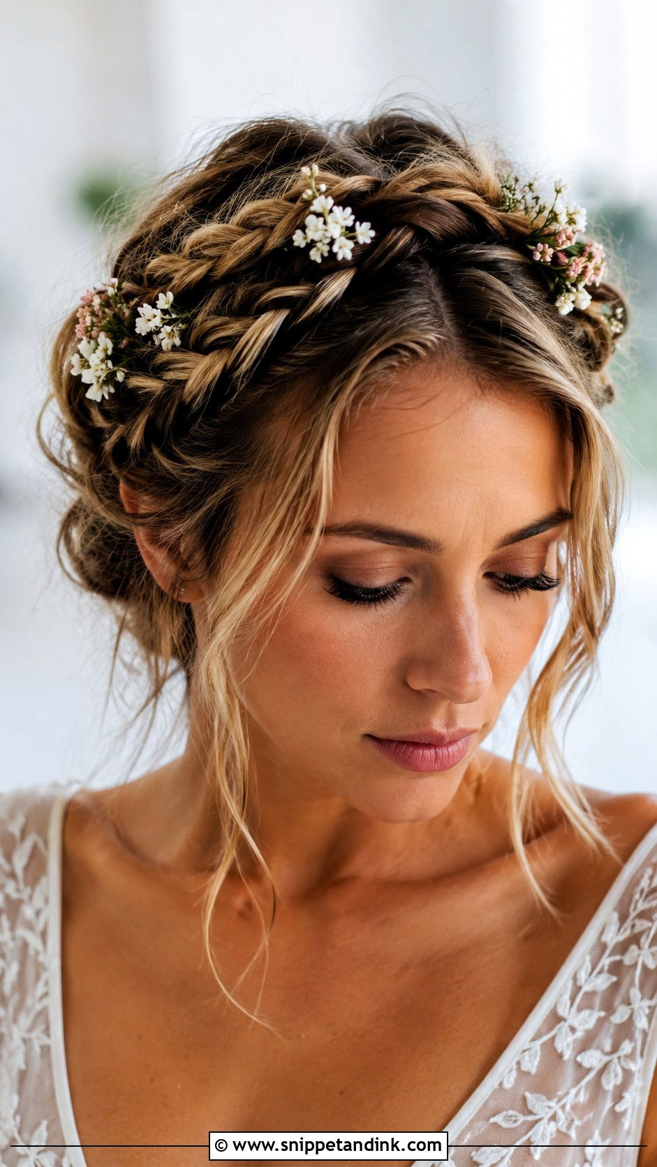 Crown Braid for Romantic Bride - Snippet and Ink - 20 Courthouse Wedding Hairstyles