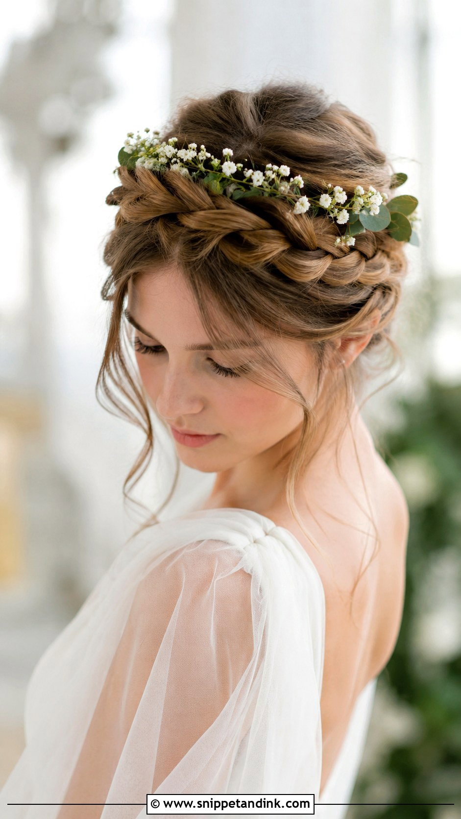 Crown Braid for Romantic Brides - Snippet and Ink - 20 Fall Wedding Hair Ideas