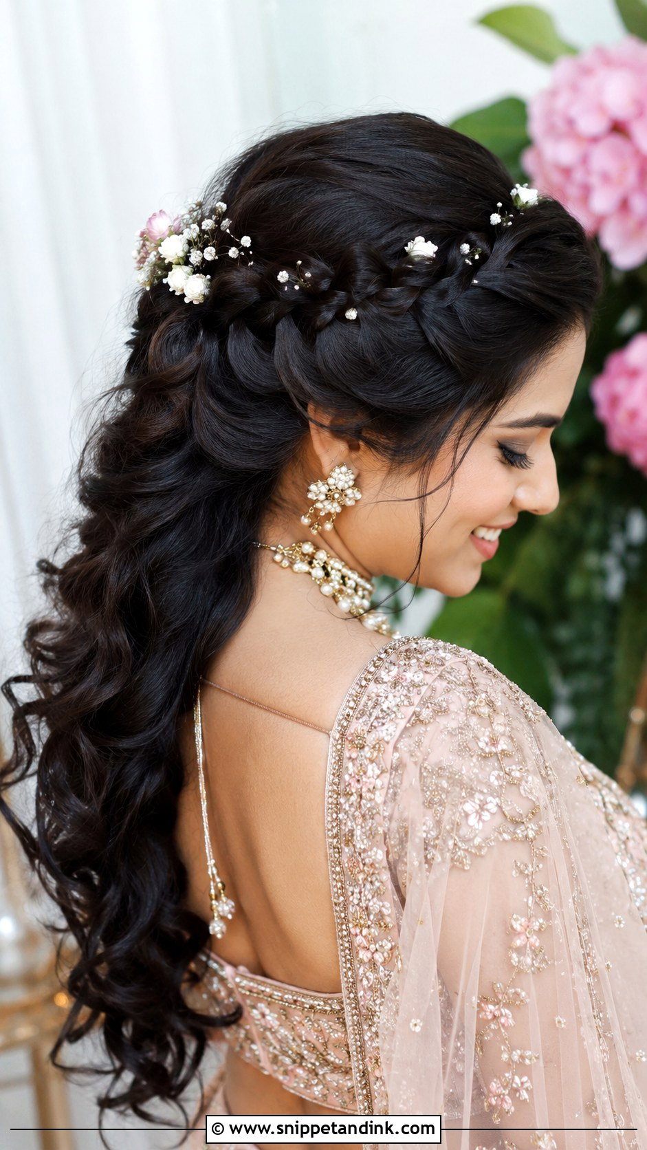 Crown Braid with Open Back - Snippet and Ink - 25 Dholki Hairstyles