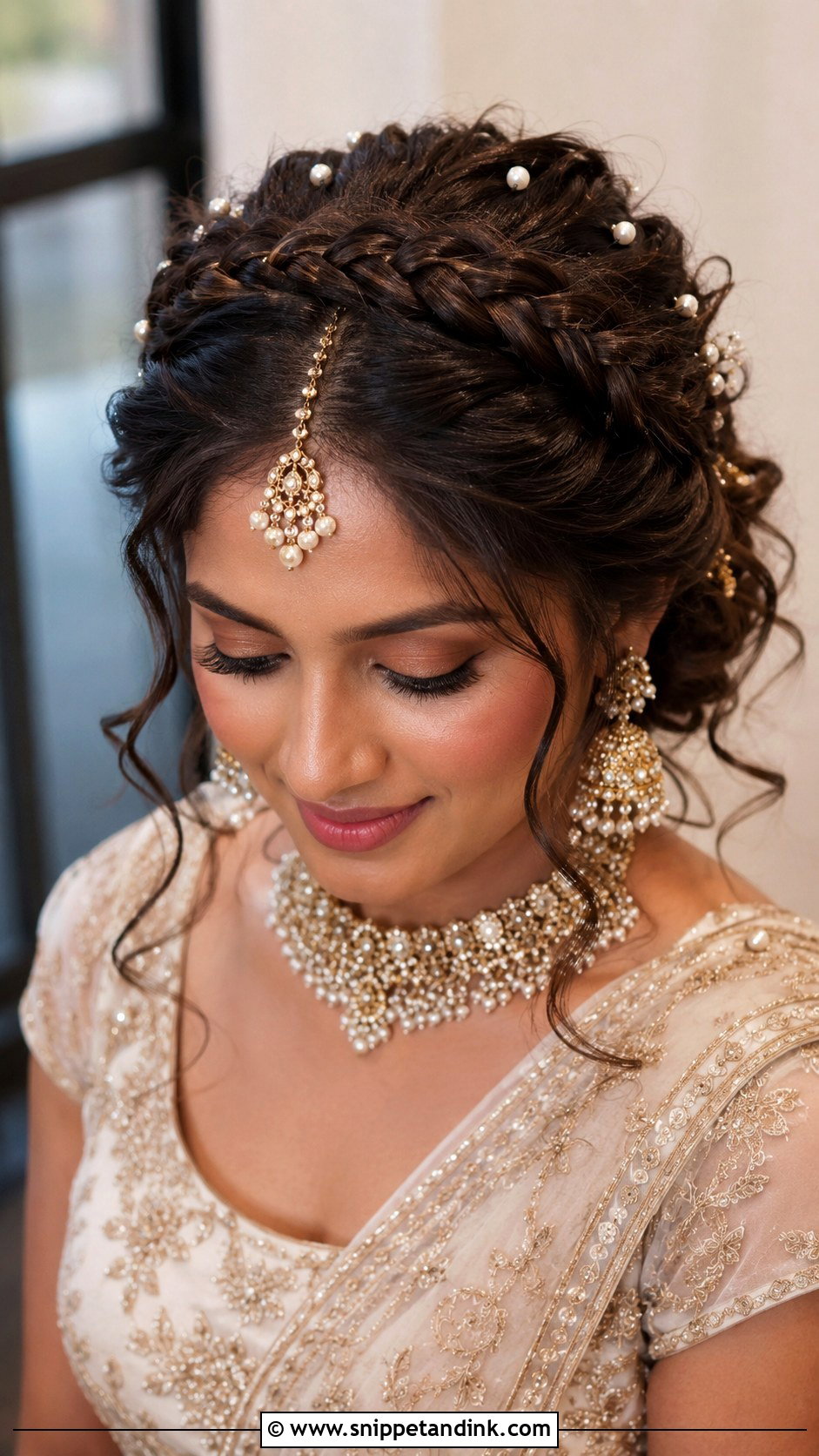 Crown Bridal Braid - Snippet and Ink - 15 Indian Bridal Bread Hairstyle Ideas