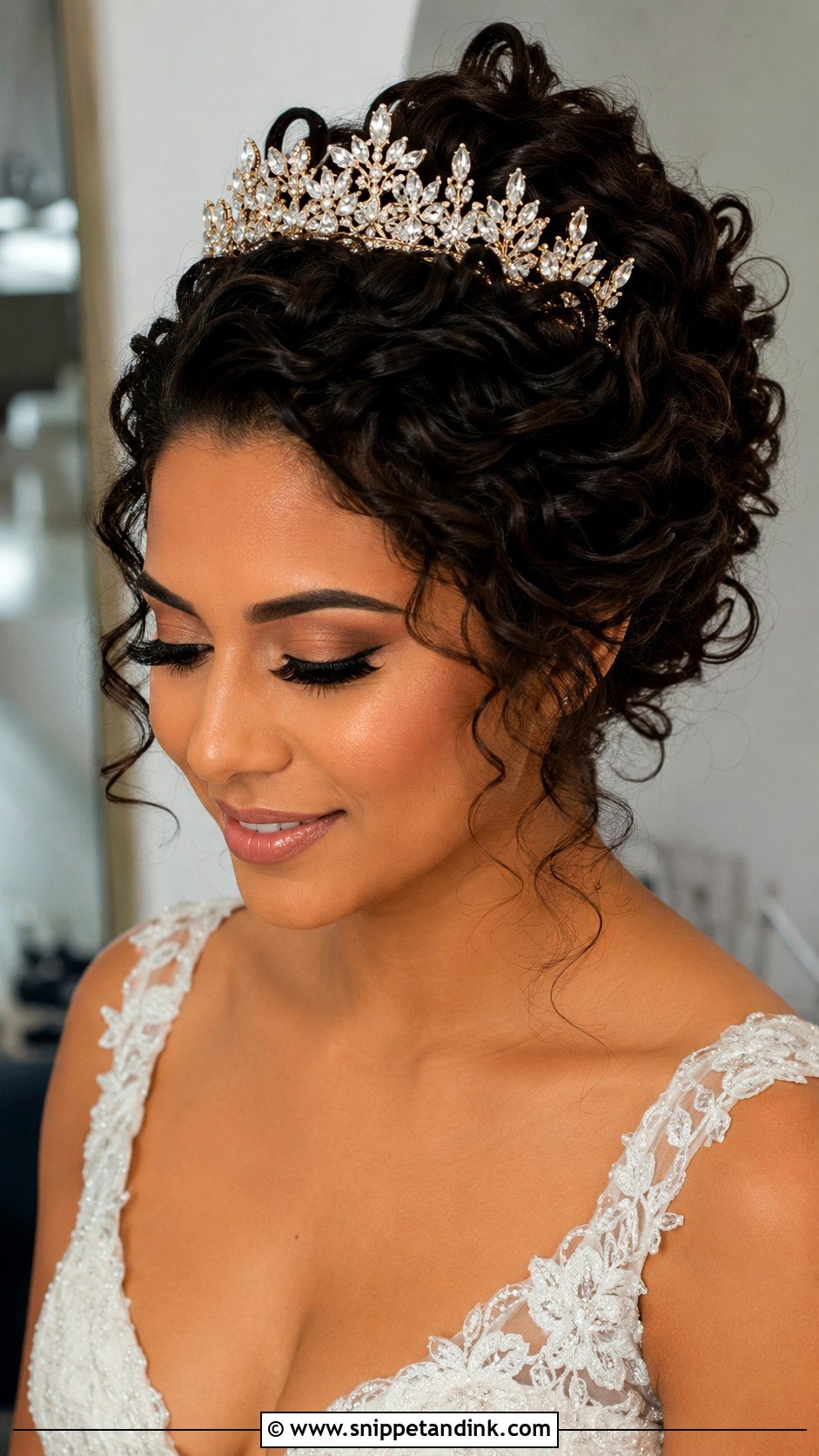 Crown Bride Curly Updo - Snippet and Ink - 20 Crown Bride Hairstyle Ideas