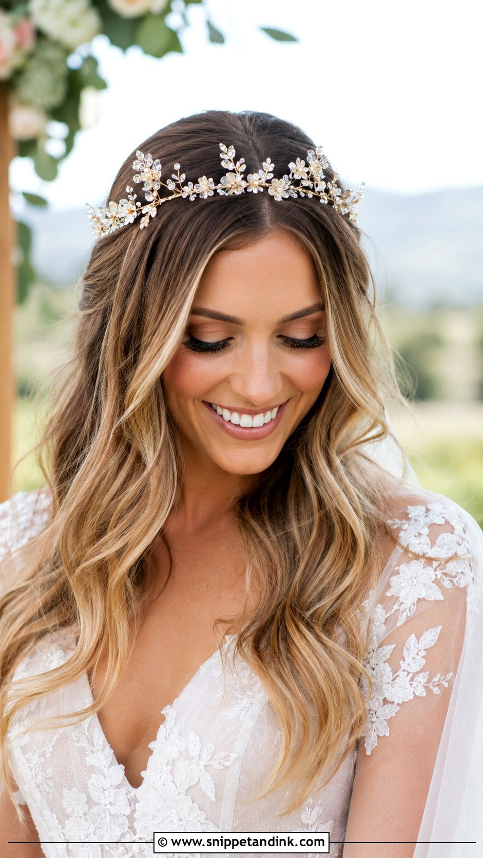 Crown Bride Loose Waves - Snippet and Ink - 20 Crown Bride Hairstyle Ideas