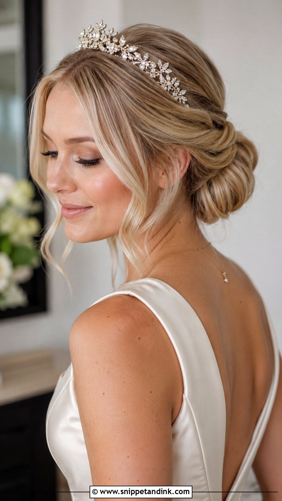 Crown Bride Low Bun - Snippet and Ink - 20 Crown Bride Hairstyle Ideas