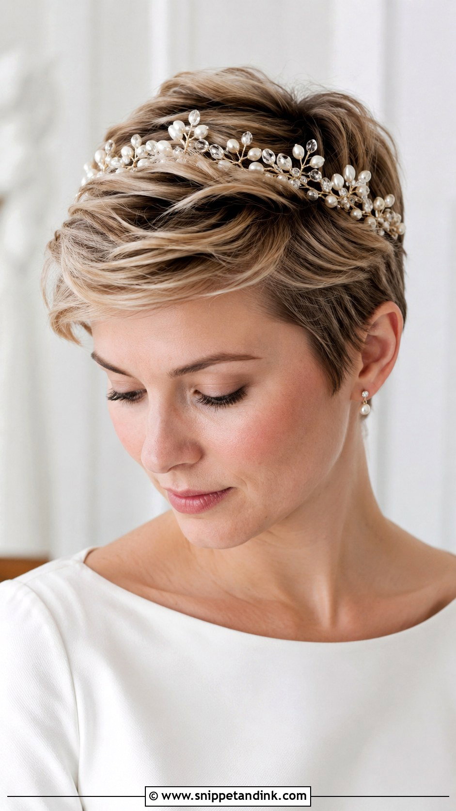 Crown Bride Short Hair - Snippet and Ink - 20 Crown Bride Hairstyle Ideas