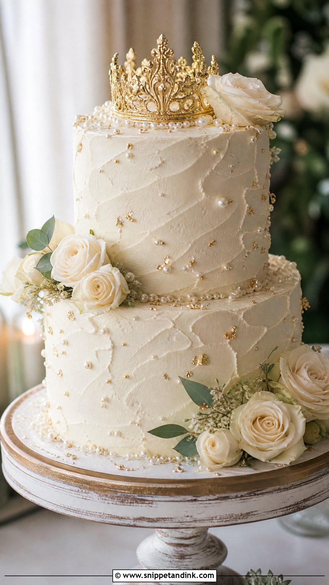 Crown Cake With Buttercream - Snippet and Ink - 35 Crown Cake Ideas for Wedding