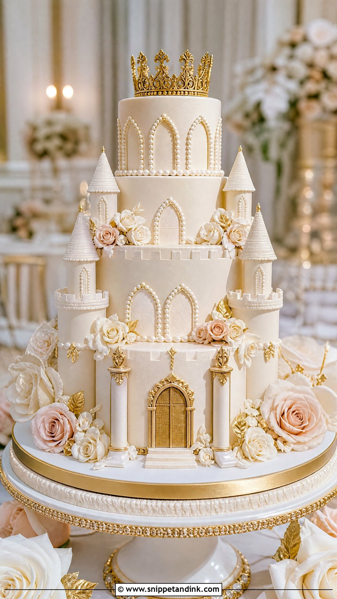 Crown Cake With Castle Theme - Snippet and Ink - 35 Crown Cake Ideas for Wedding