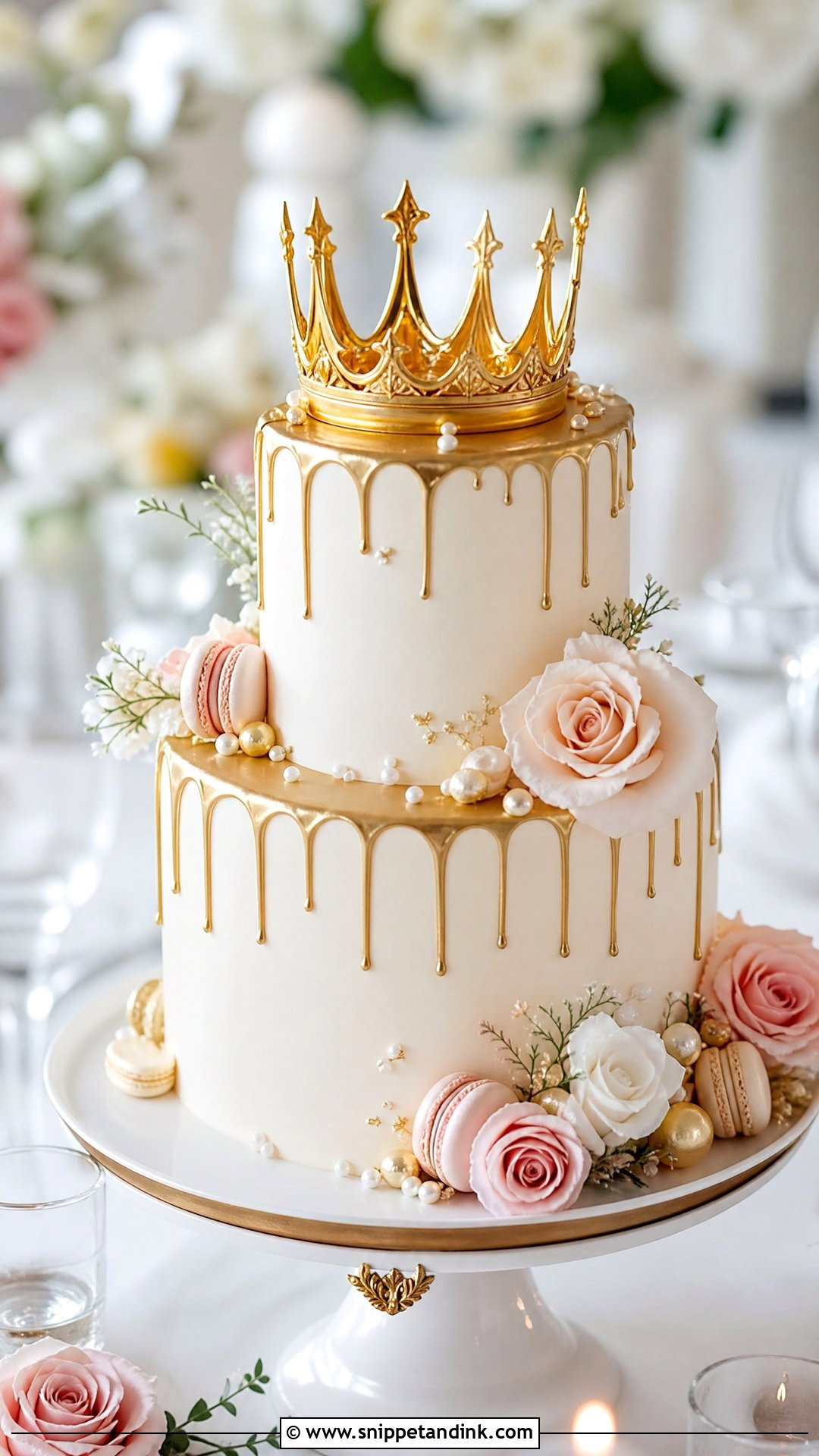 Crown Cake With Drip - Snippet and Ink - 35 Crown Cake Ideas for Wedding