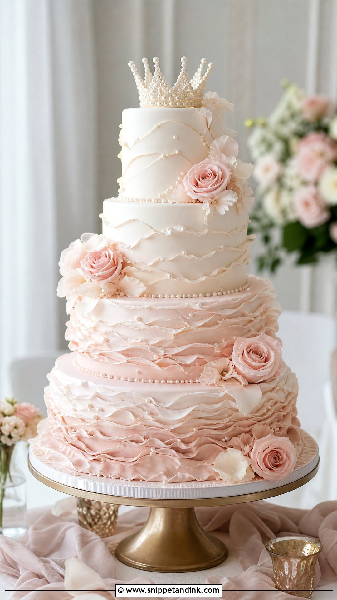 Crown Cake With Ruffles - Snippet and Ink - 35 Crown Cake Ideas for Wedding