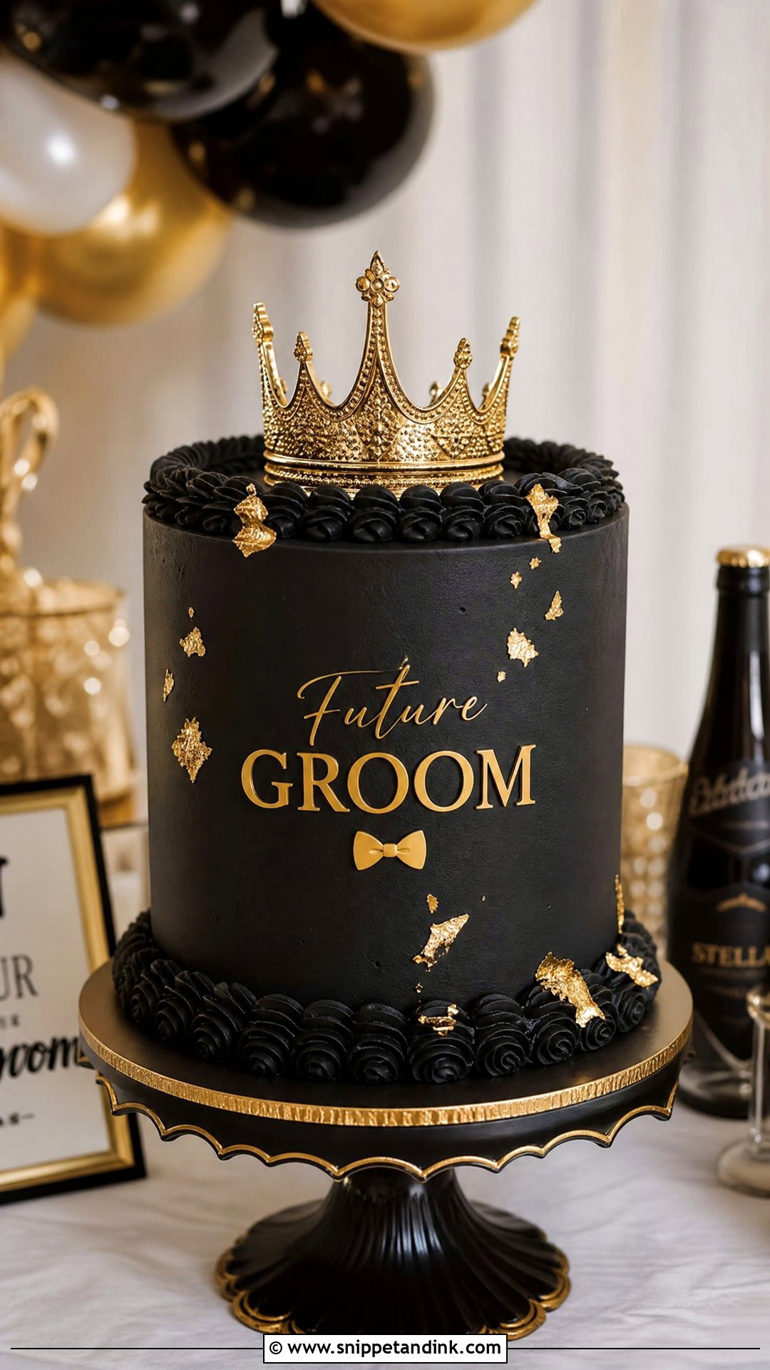 Crown Groom Cake - Snippet and Ink - 25 Groom to Be Cake Ideas